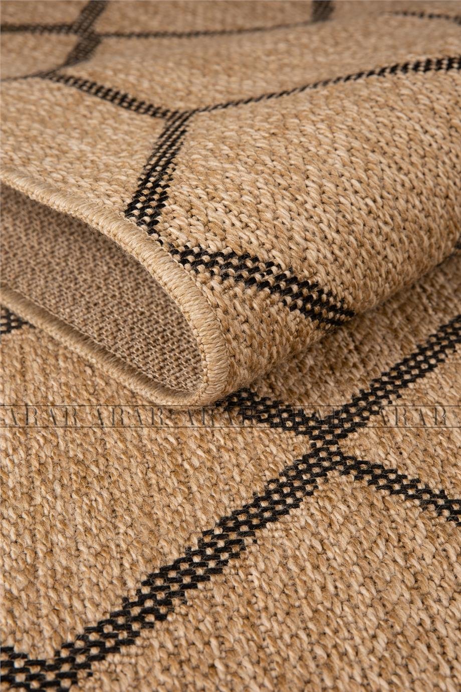 Sedir 669 Siyah Jüt&Sisal Dokuma Tabanlı Antitoz Halı