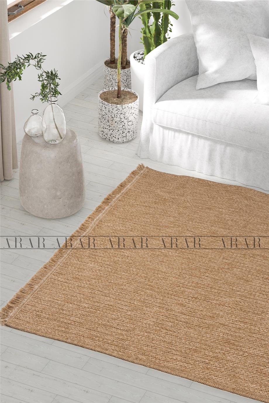Sedir 670 Bej Jüt&Sisal Dokuma Tabanlı Antitoz Halı