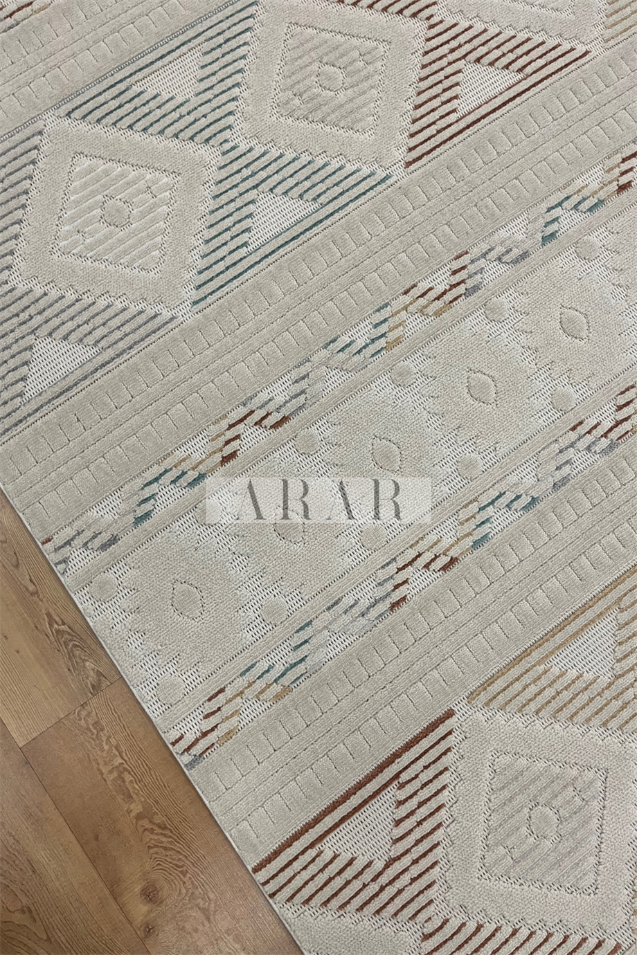 Side 1551 Multi-Bej Dokuma Taban Antitoz İskandinav Desenli Halı