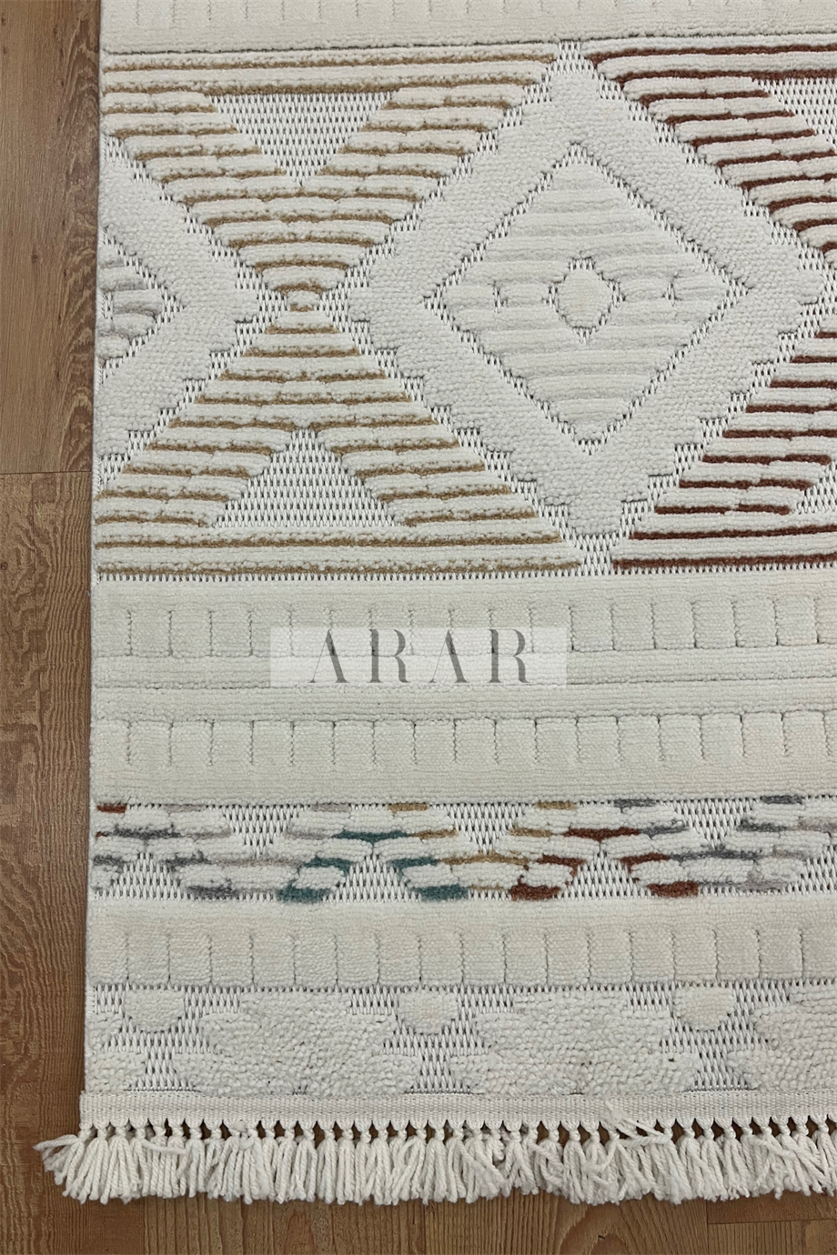 Side 1551 Multi-Krem Dokuma Taban Antitoz İskandinav Desenli Halı