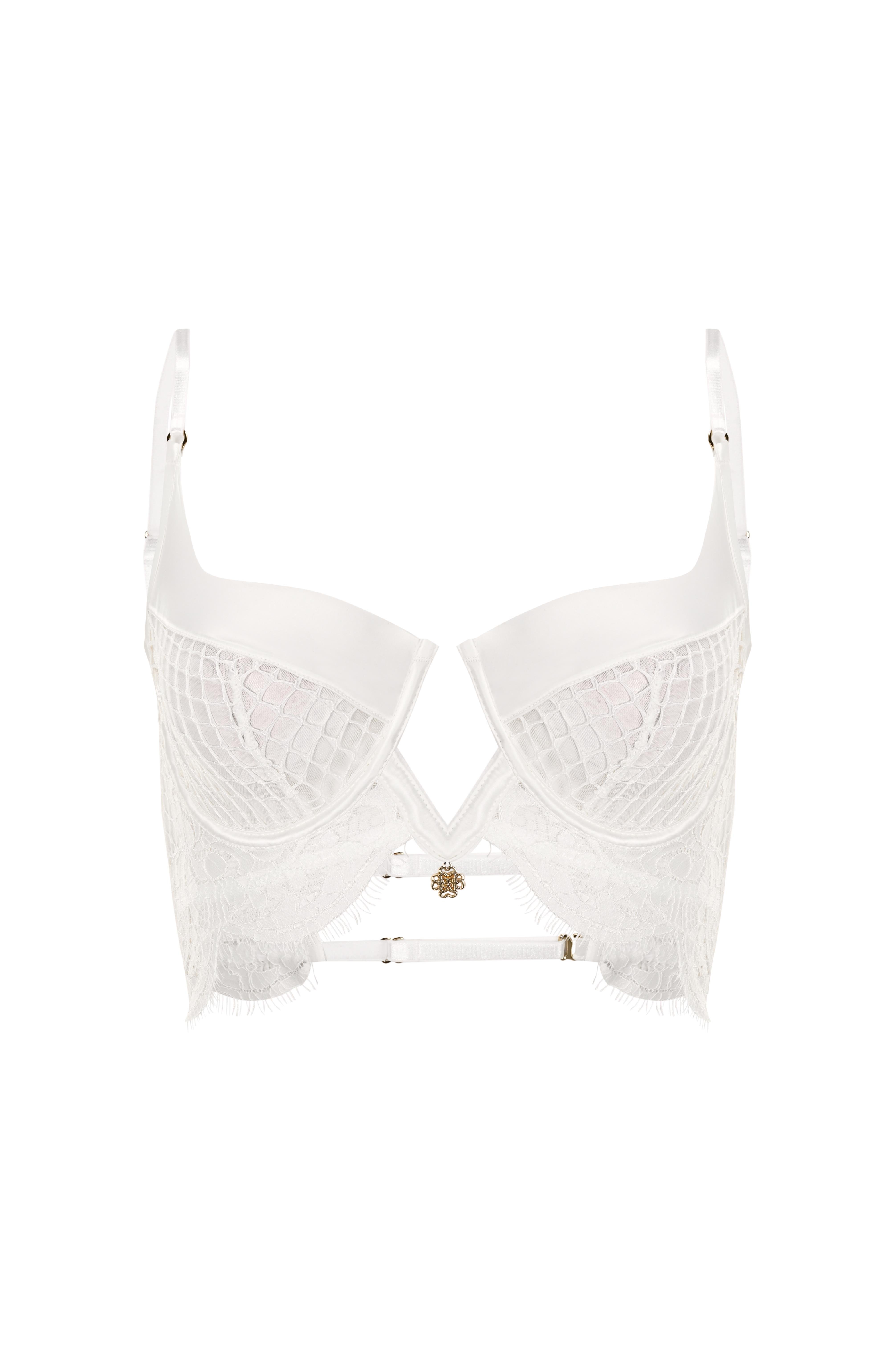 Calla Lily Beyaz Dantelli Korseli Sütyen