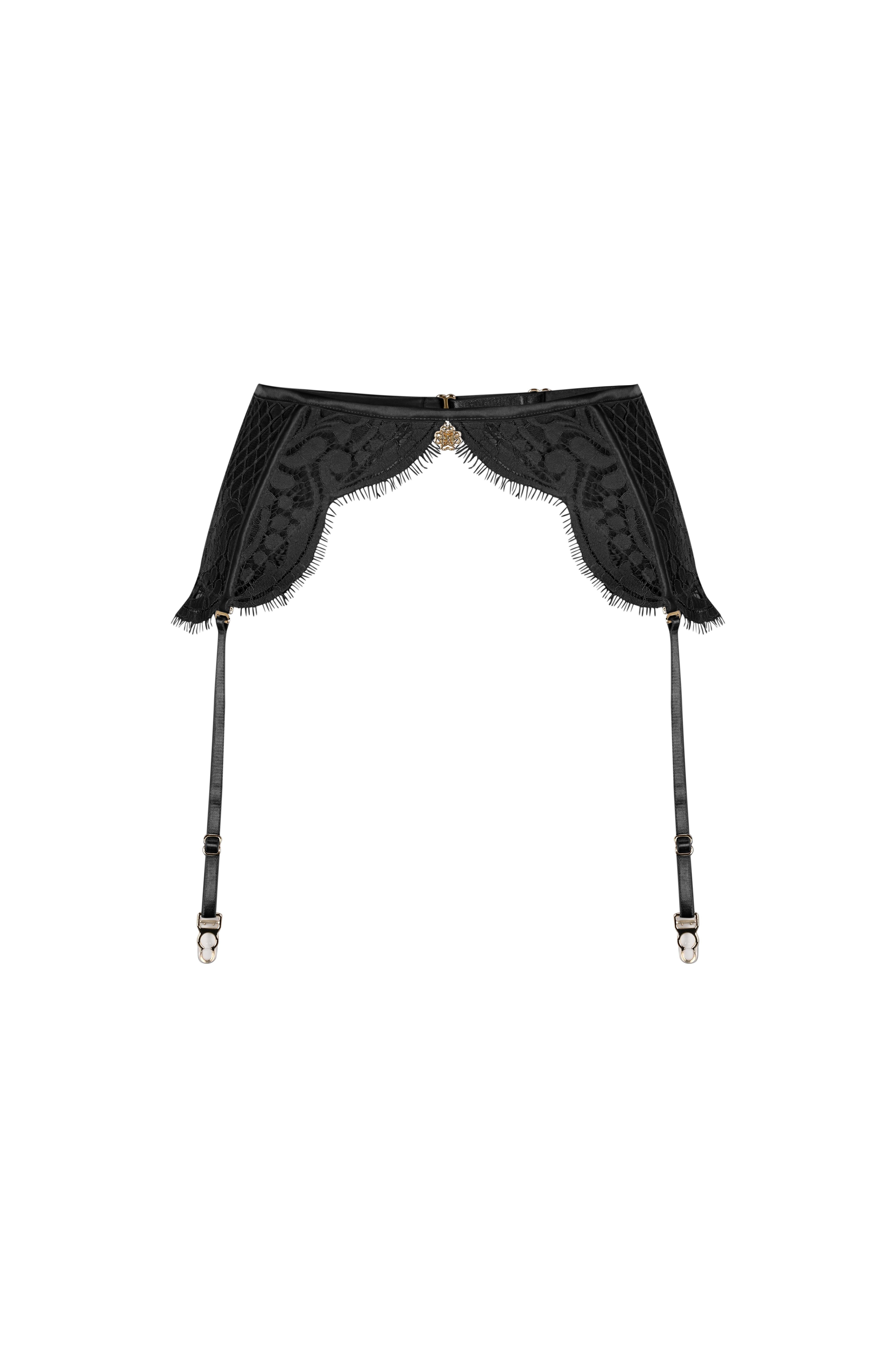 Calla Lily Siyah Dantelli Jartiyer