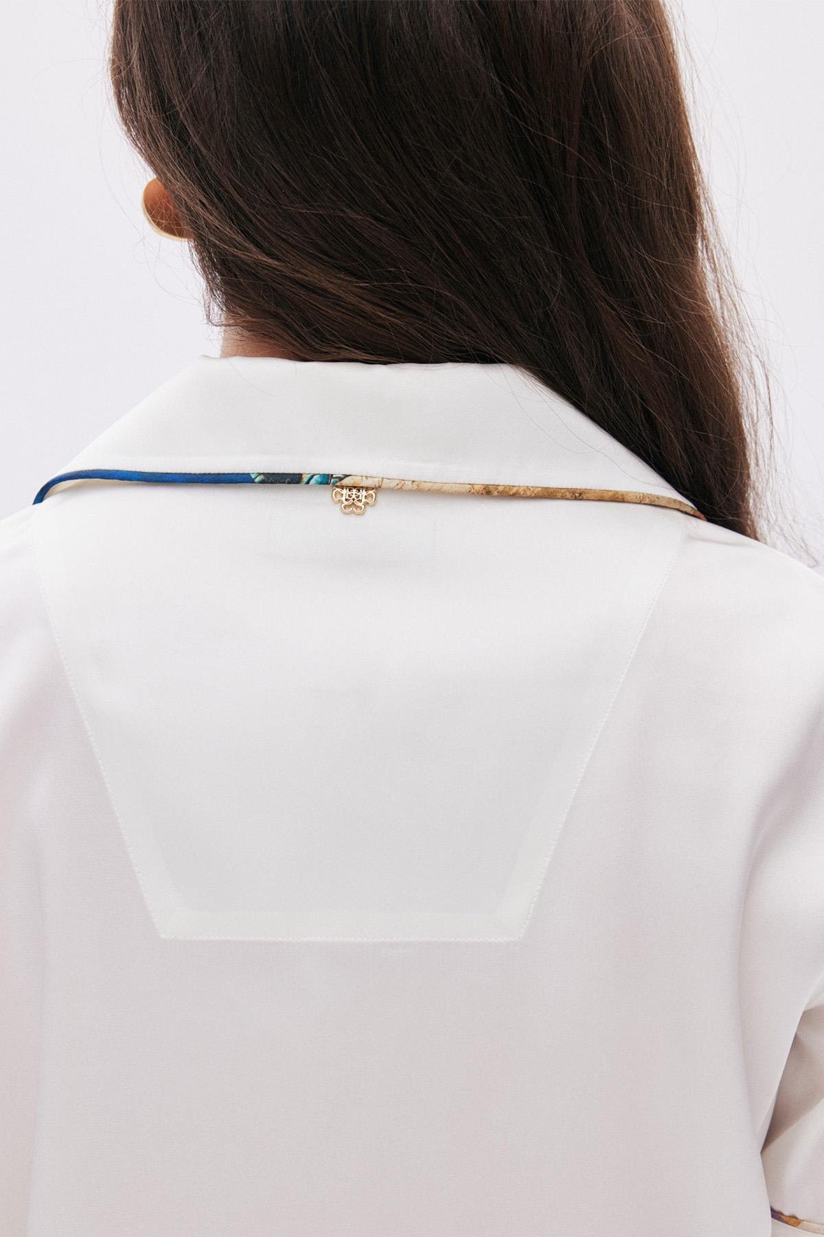 Amoureux Saten Ekru Kısa Pijama Takımı