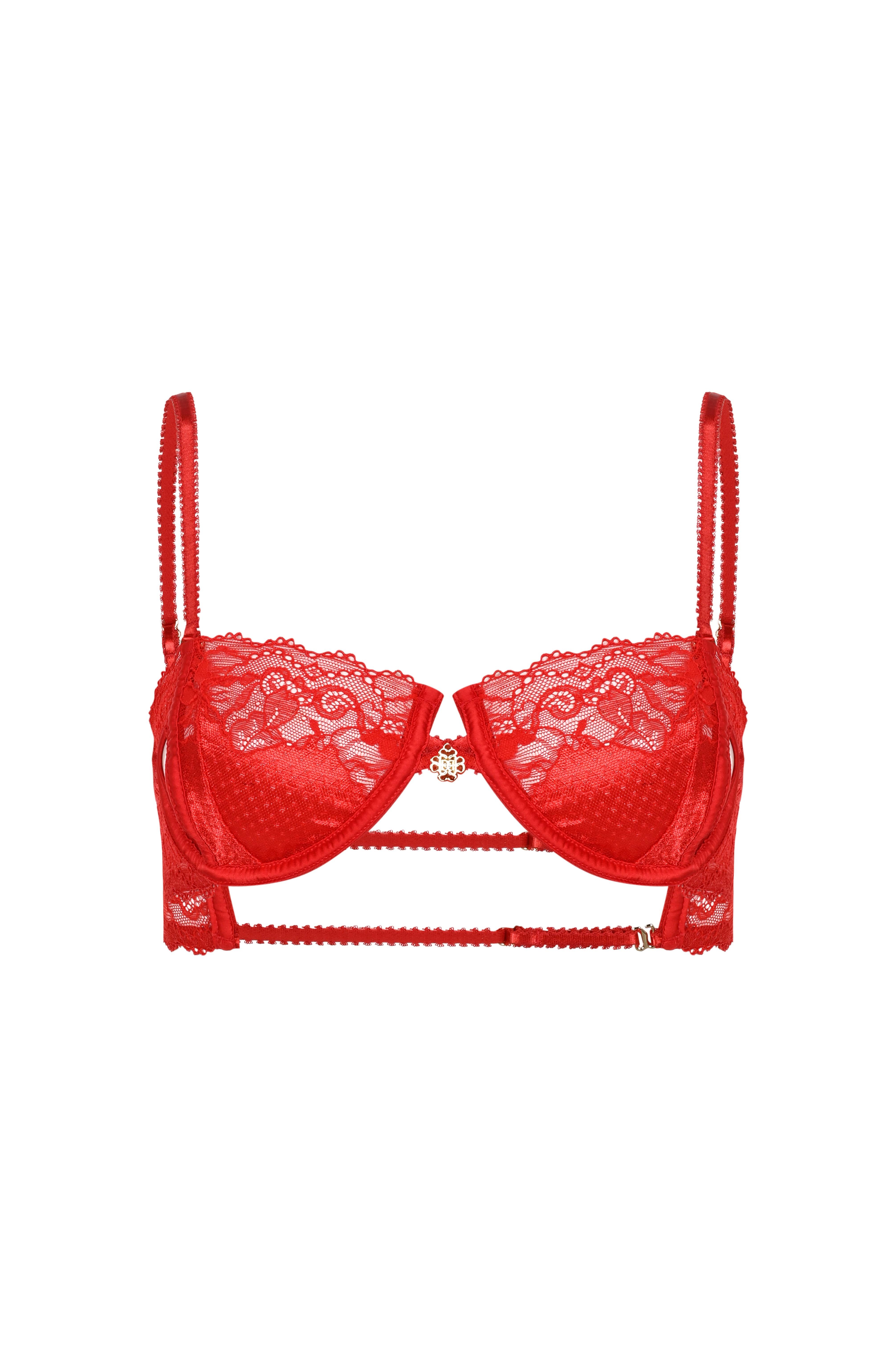 Eclatant Kırmızı Dantelli Balconette Sütyen