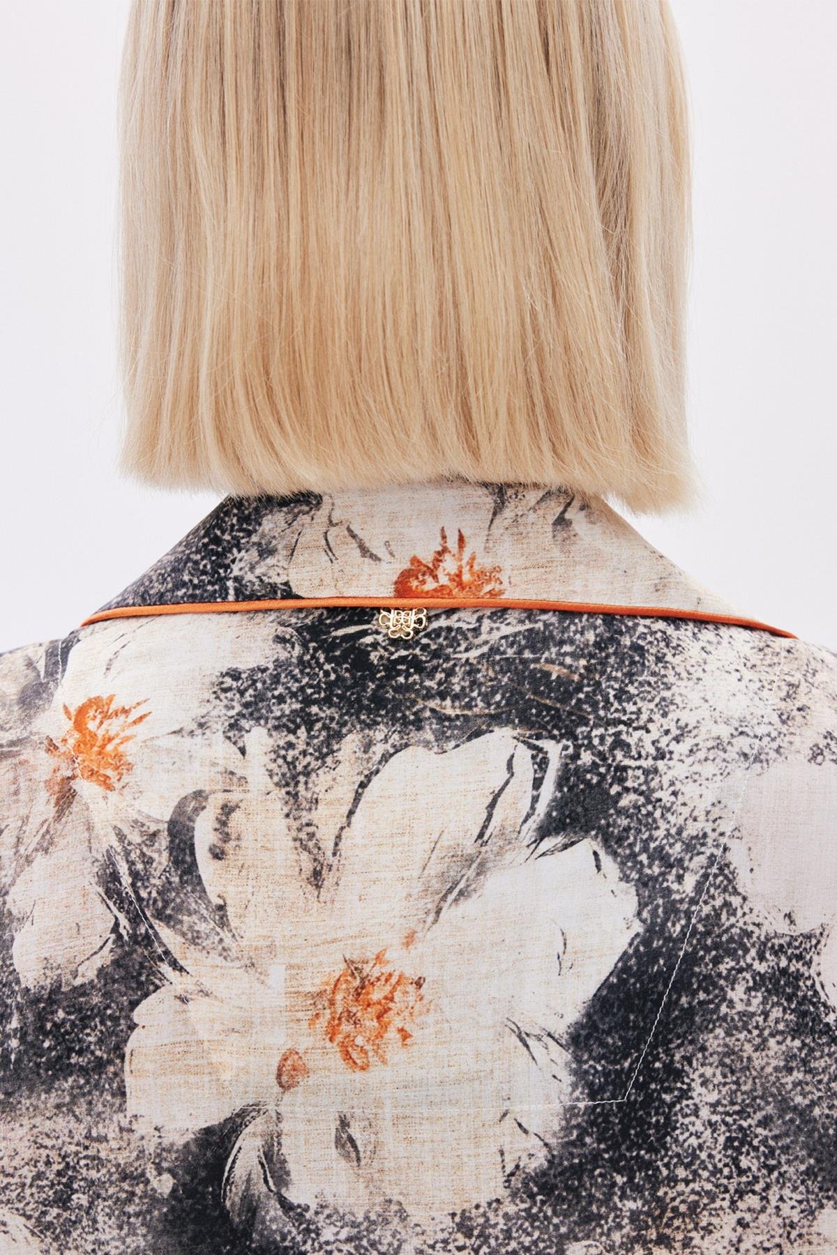 Elly Desenli Viskon Uzun Pijama Takımı