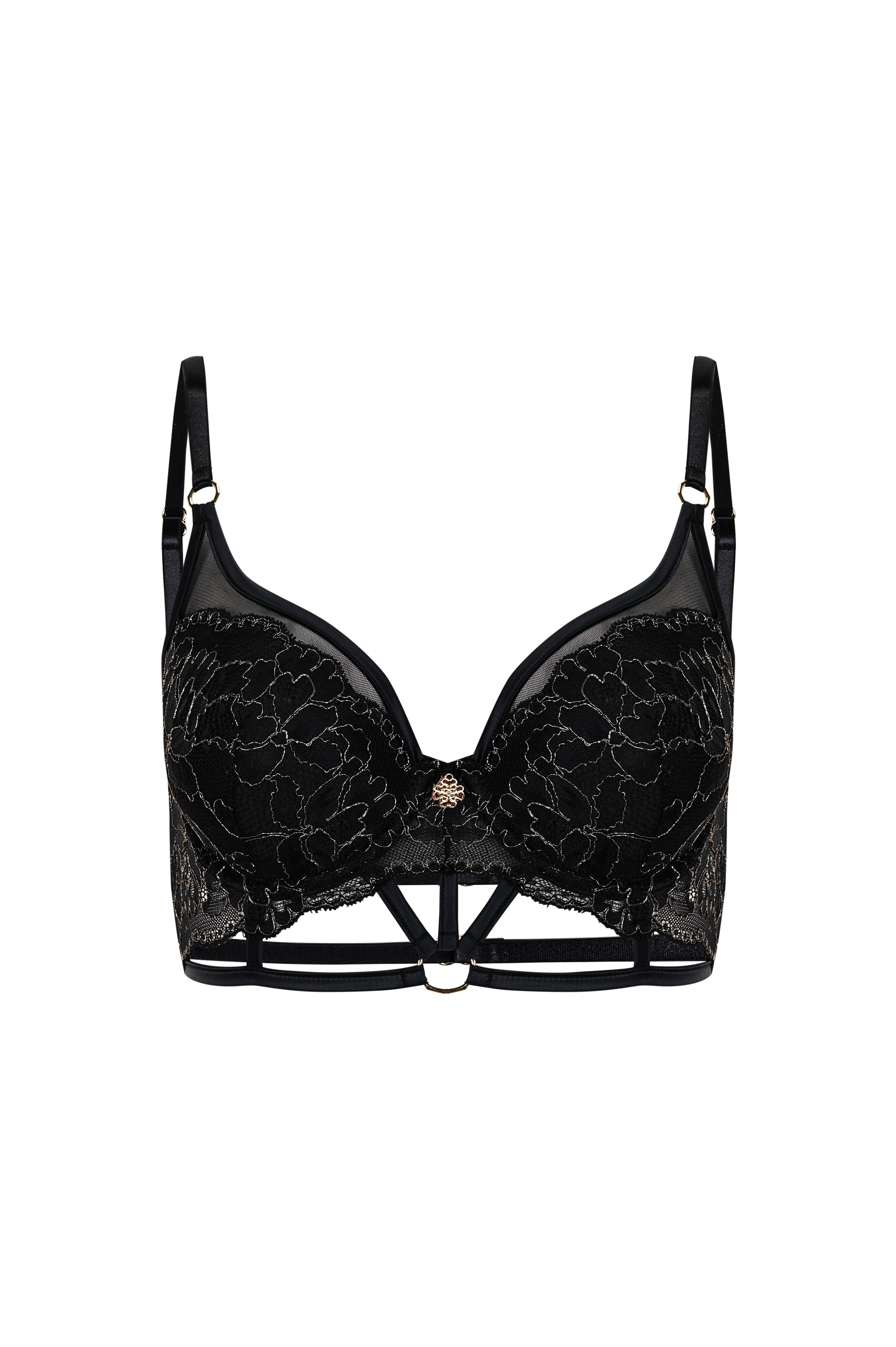 Karlotta Siyah Dantelli Push Up Sütyen