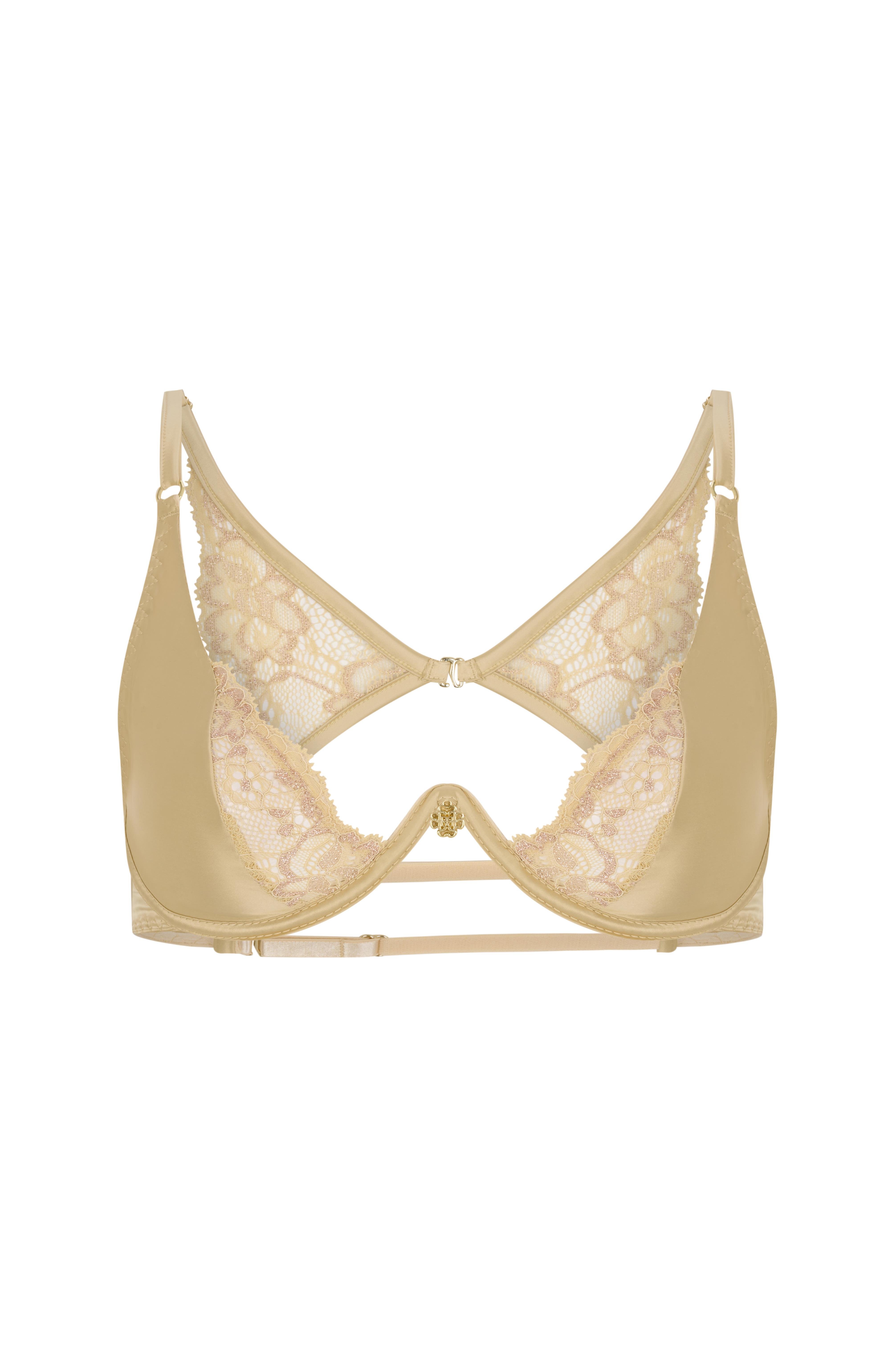 Le Passe Ten Tek Balenli Dantel Detaylı Saten Balconette