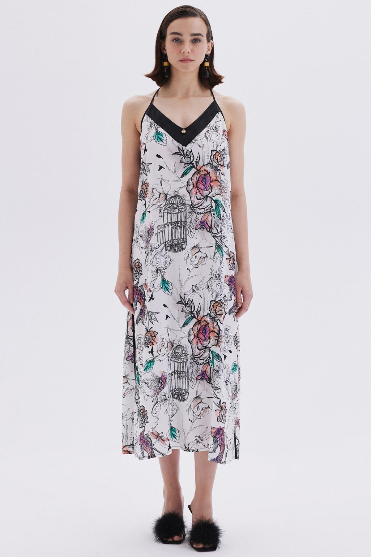 Maison Royale Saten Detaylı Viskon Kısa Gecelik