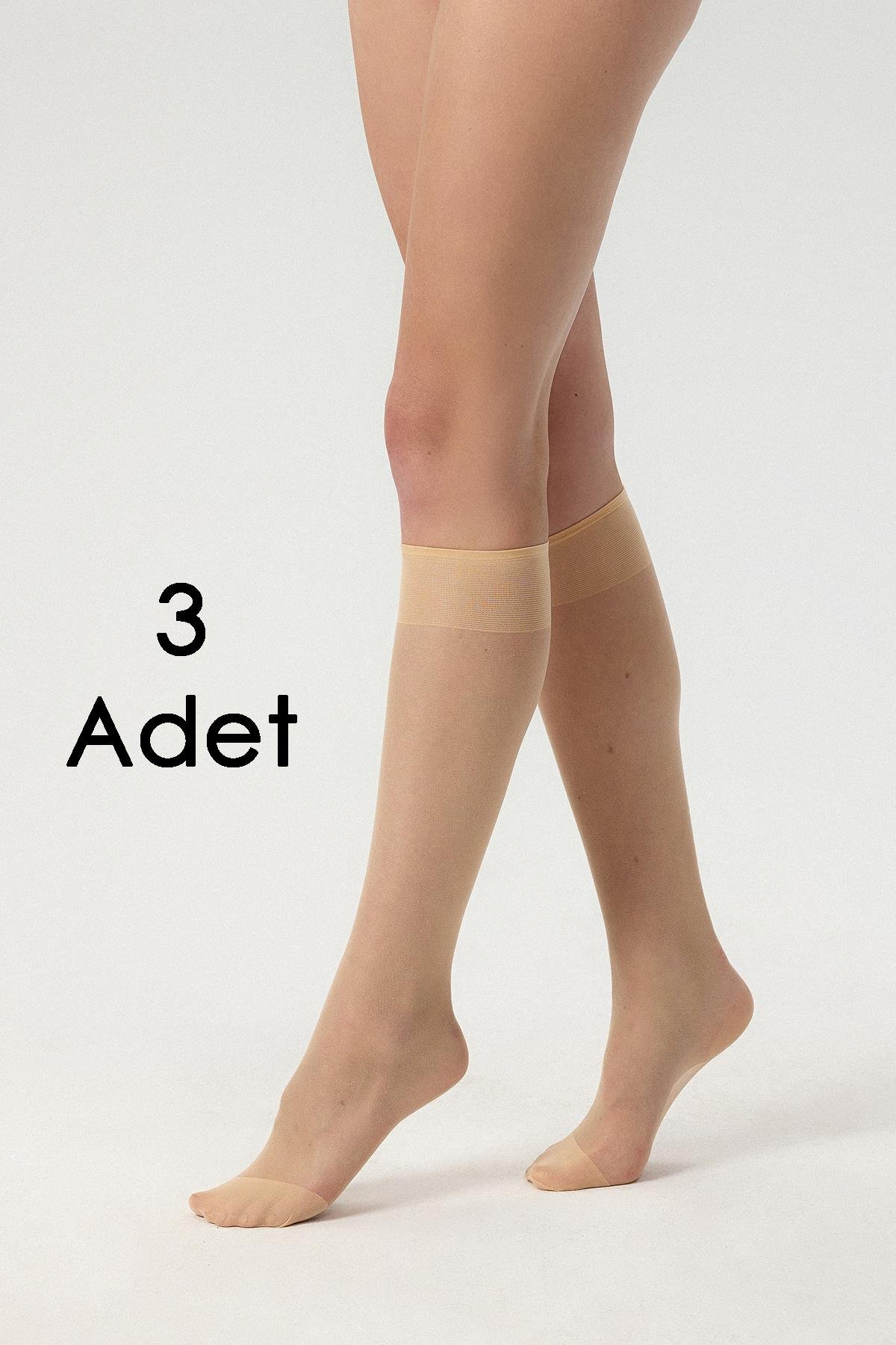 Miod 20 Den  Mat Dizaltı Çorabı Ten 3'lü Set