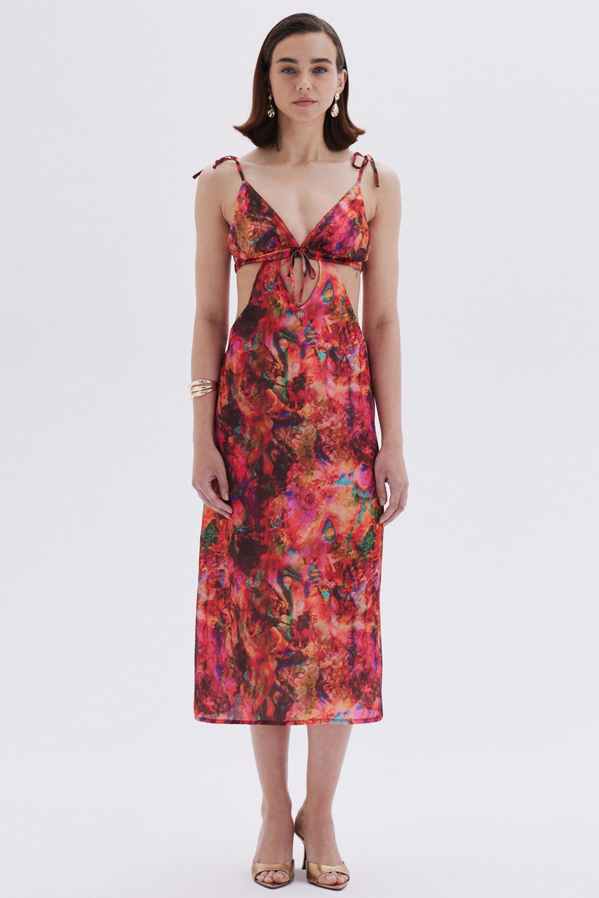 Seille Desenli Saten Gecelik