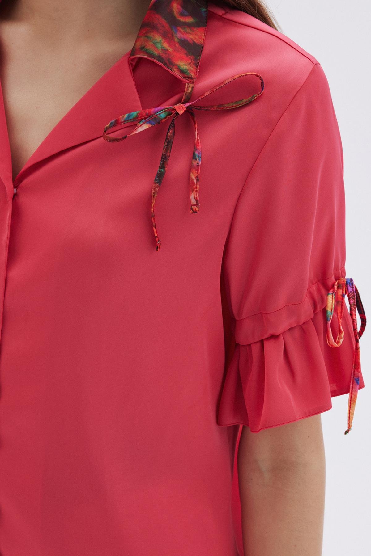 Seille Pembe Kısa Saten Pijama Takımı