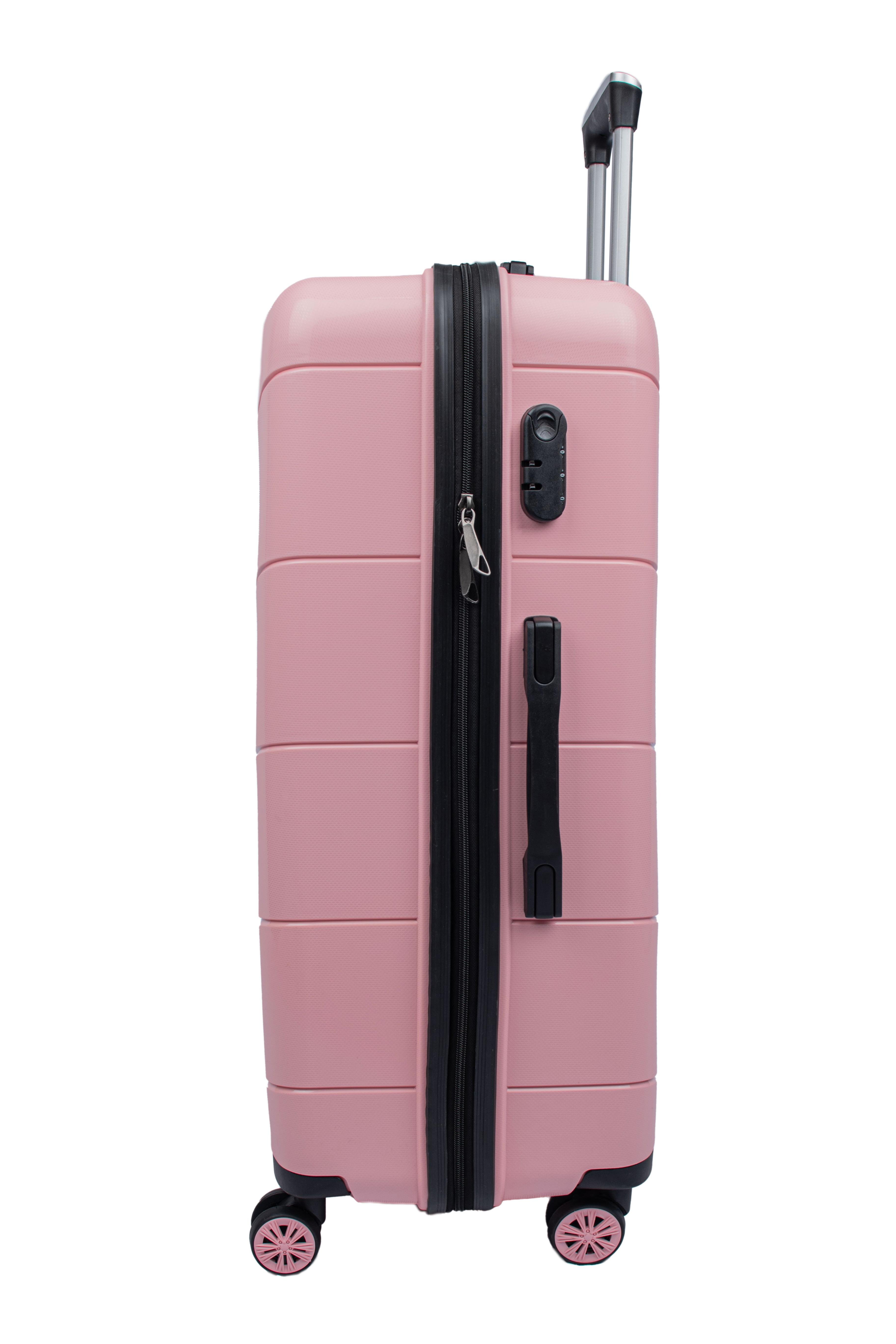 MODA PP20 PEMBE PP KIRILMAZ SİLİKON 3'LÜ VALİZ SETİ