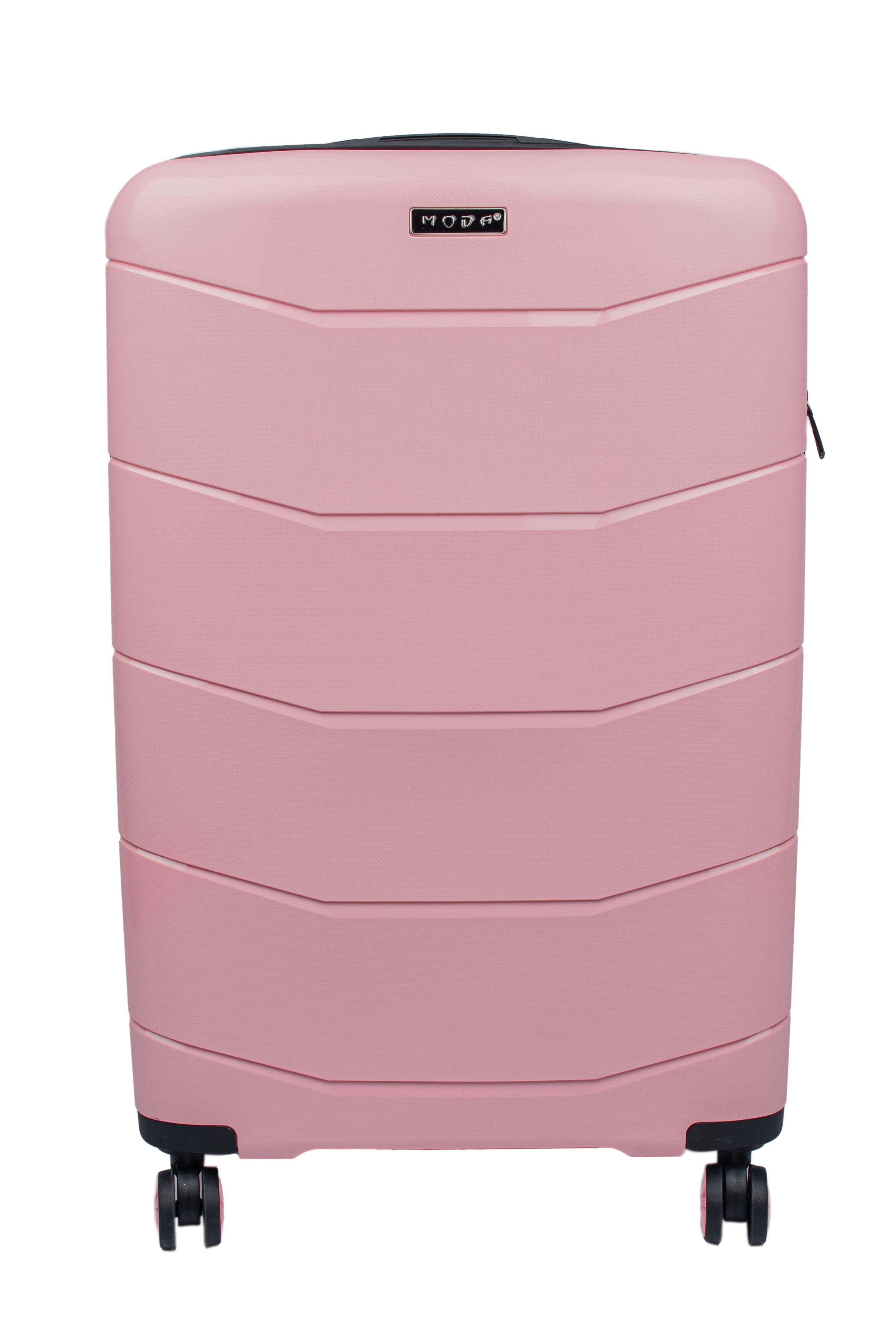 MODA PP20 PEMBE PP KIRILMAZ SİLİKON 3'LÜ VALİZ SETİ