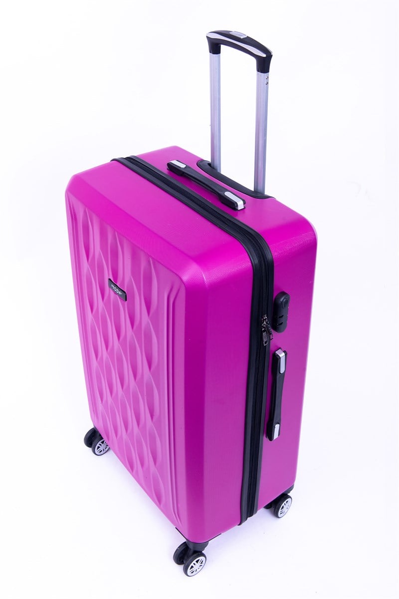 MV 06 BÜYÜK BOY PEMBE ABS PLASTİK VALİZ
