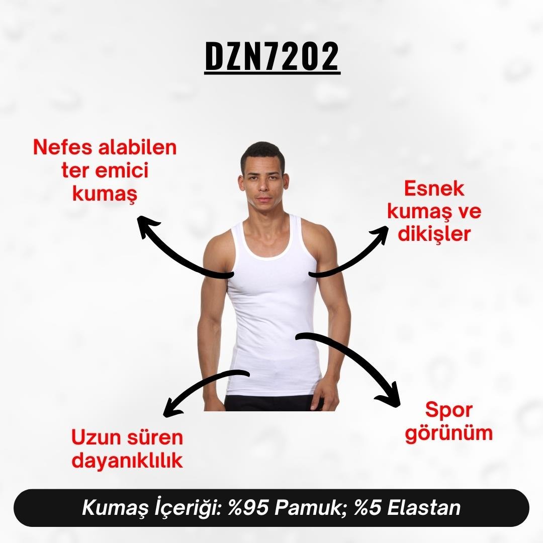 Beyaz Pamuklu Erkek Atlet - DZN7202