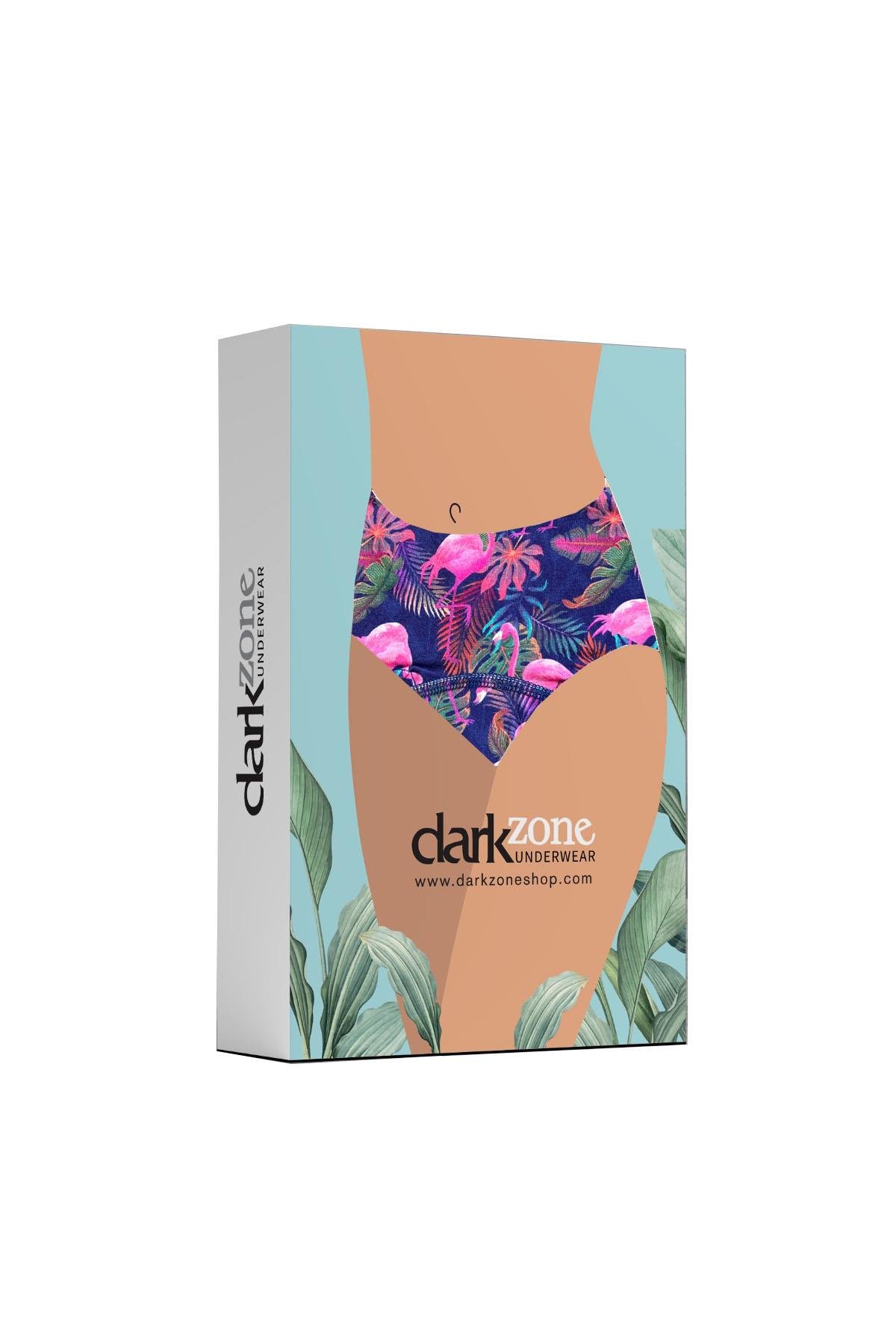 Dijital Baskılı Flamingo Desenli Kadın Boxer - DZBYN0004