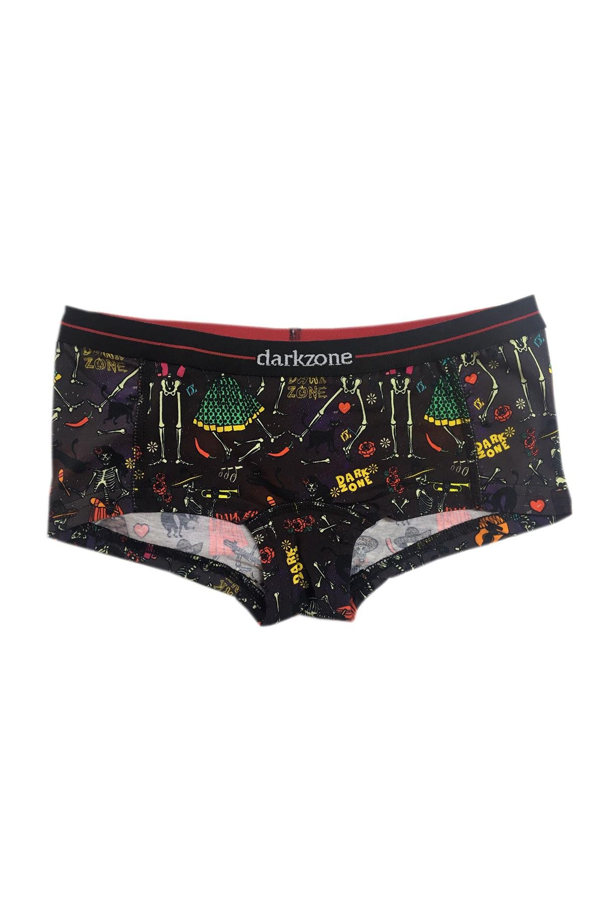 Dijital Baskılı İskelet Desenli Kadın Boxer - DZBYN0019