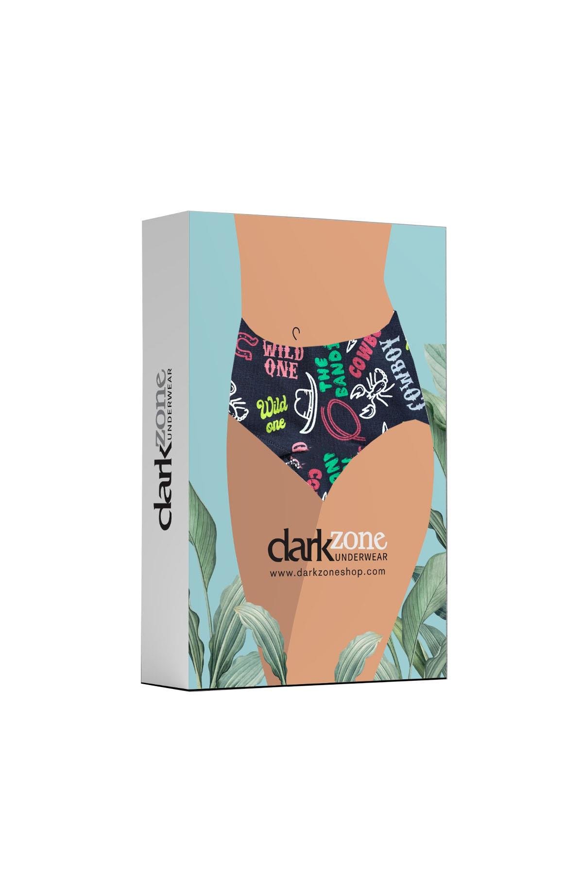 Dijital Baskılı Kovboy Desenli Kadın Boxer - DZBYN0010