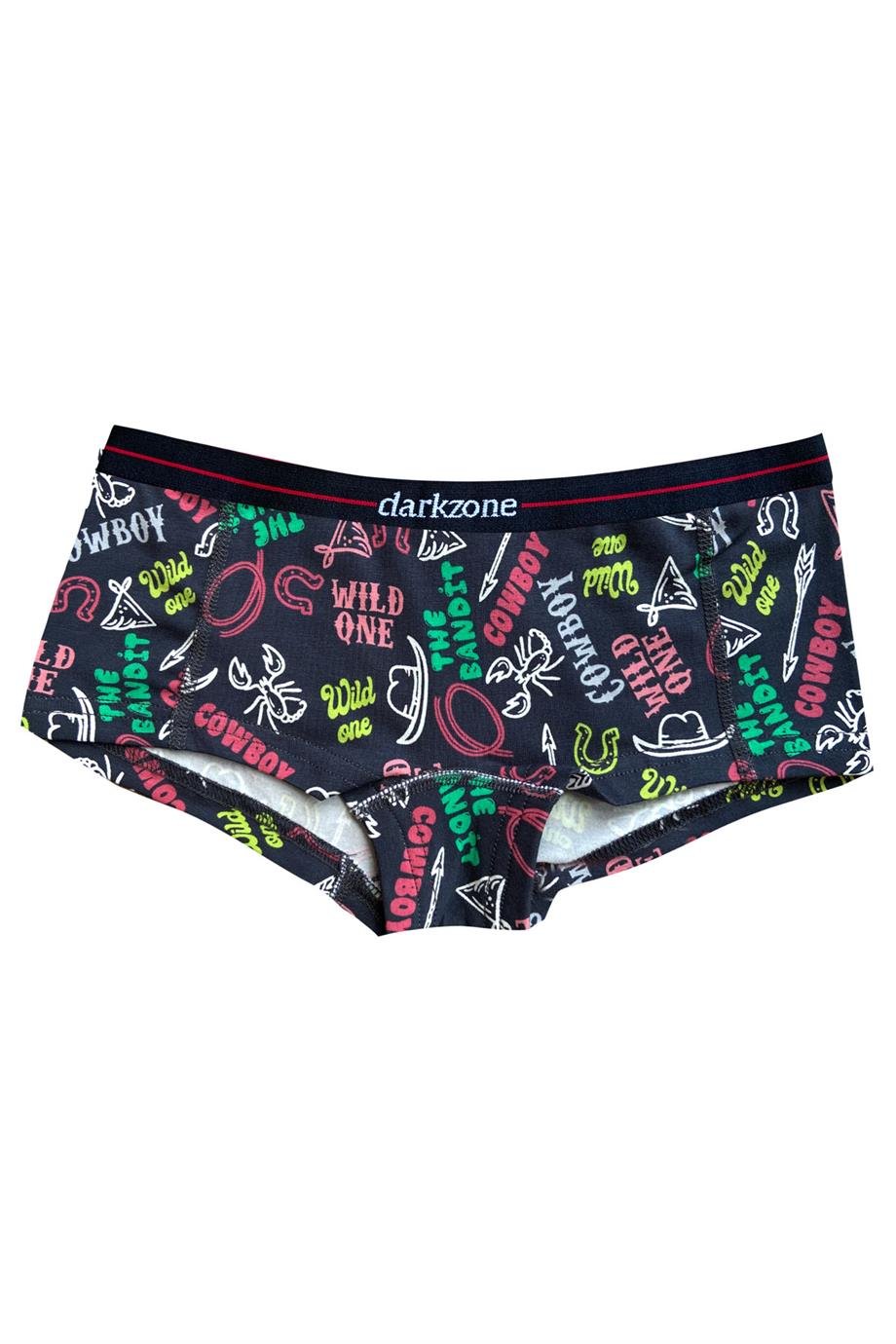 Dijital Baskılı Kovboy Desenli Kadın Boxer - DZBYN0010