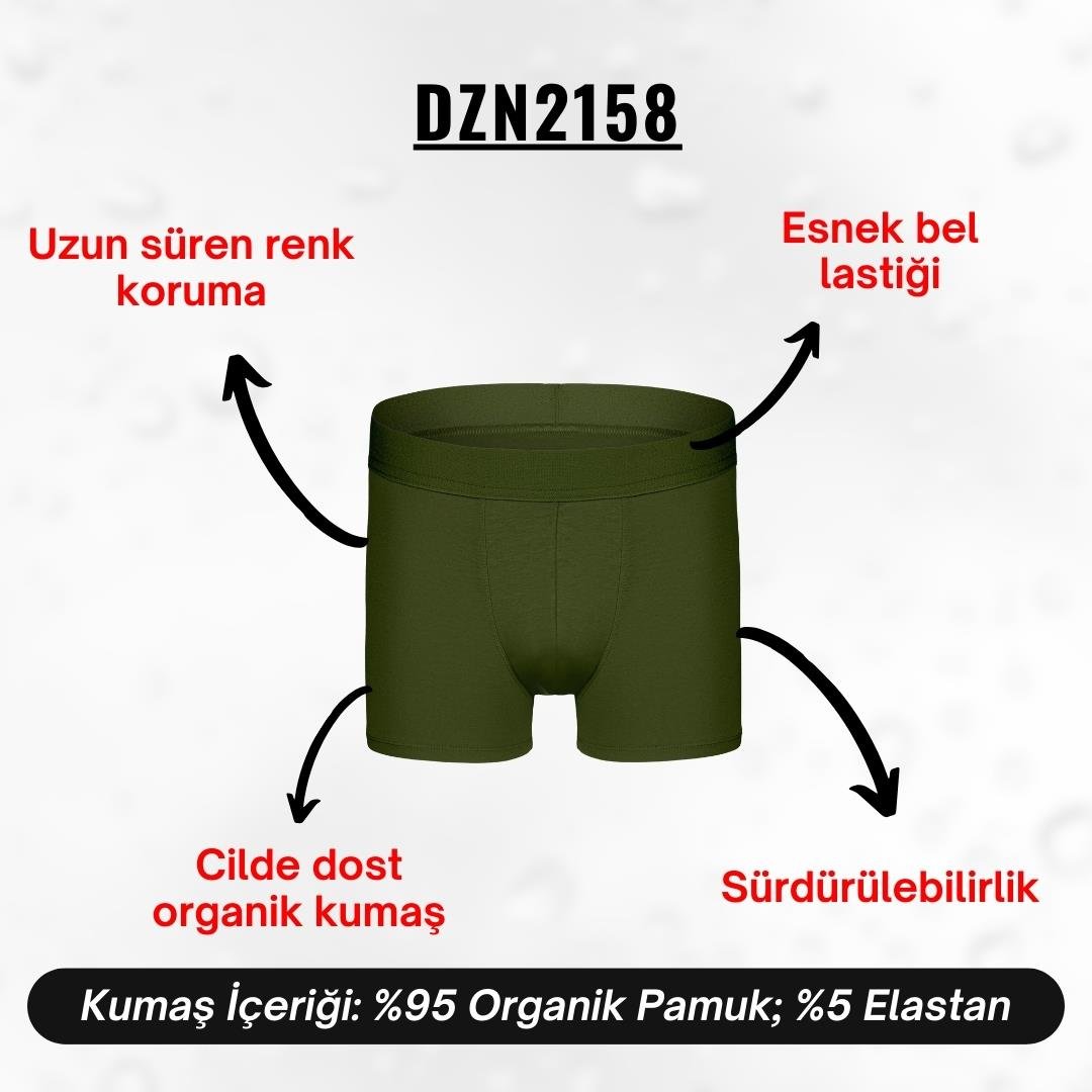 Erkek Haki Organik Pamuk Boxer - DZN2158