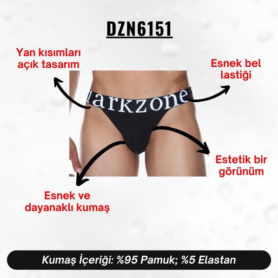 Geniş Lastikli Siyah Erkek Slip Külot - DZN6151