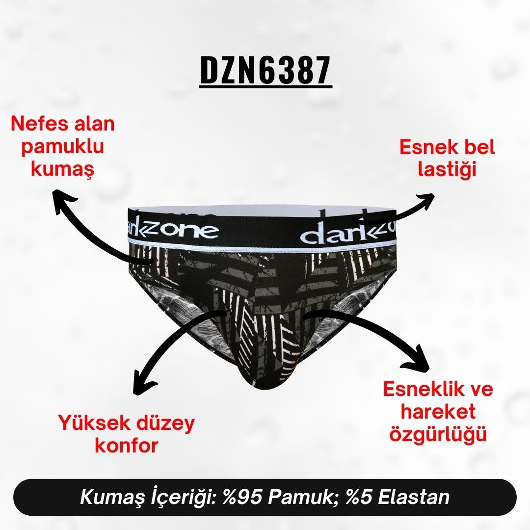 Lastikli Desenli Siyah Erkek Slip - DZN6387