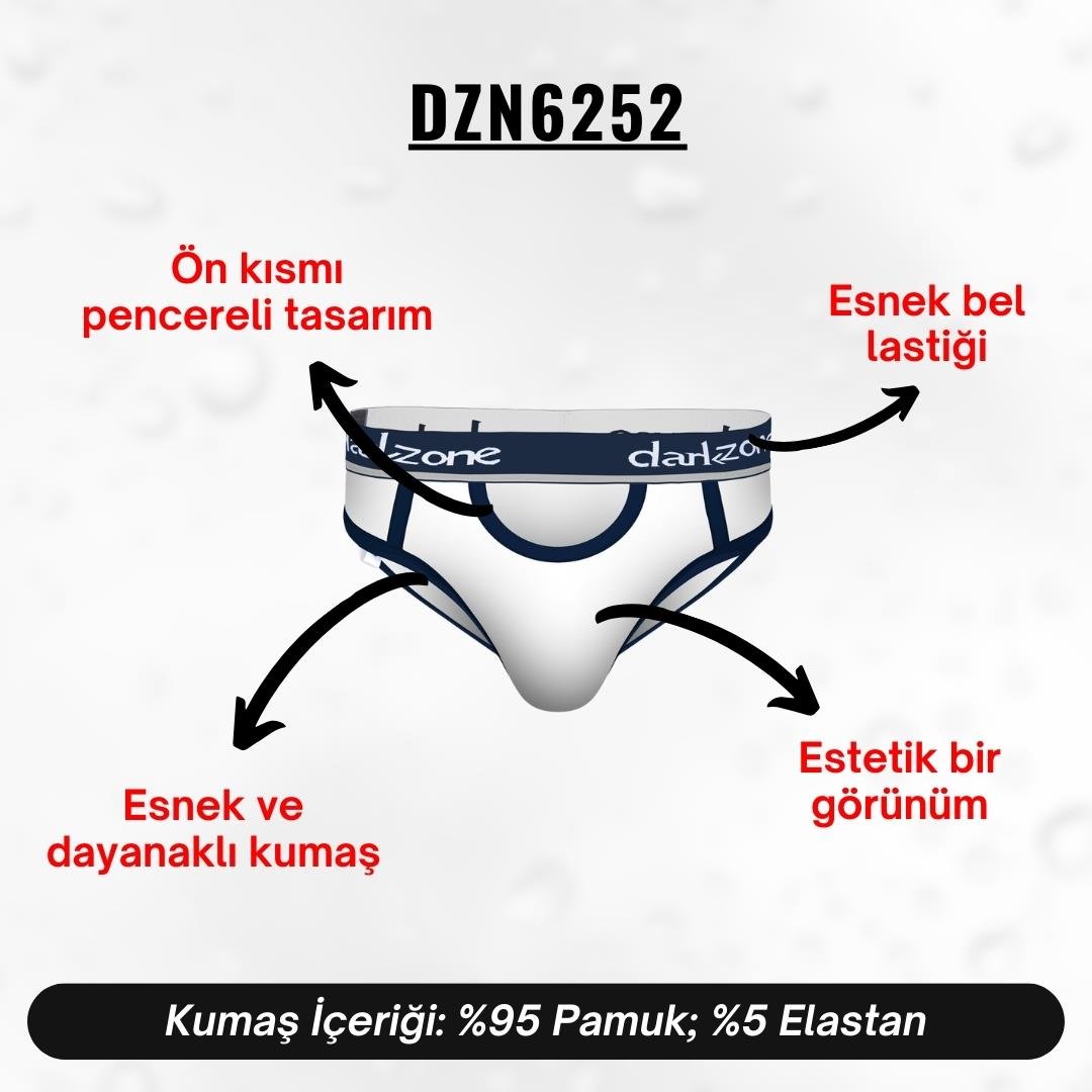 Önü Açık Beyaz Erkek Slip - DZN6252