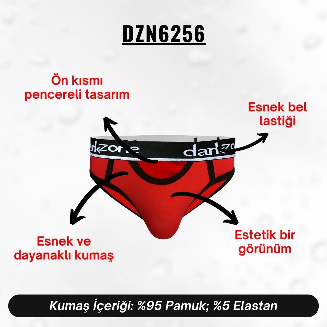 Önü Açık Kırmızı Erkek Slip - DZN6256