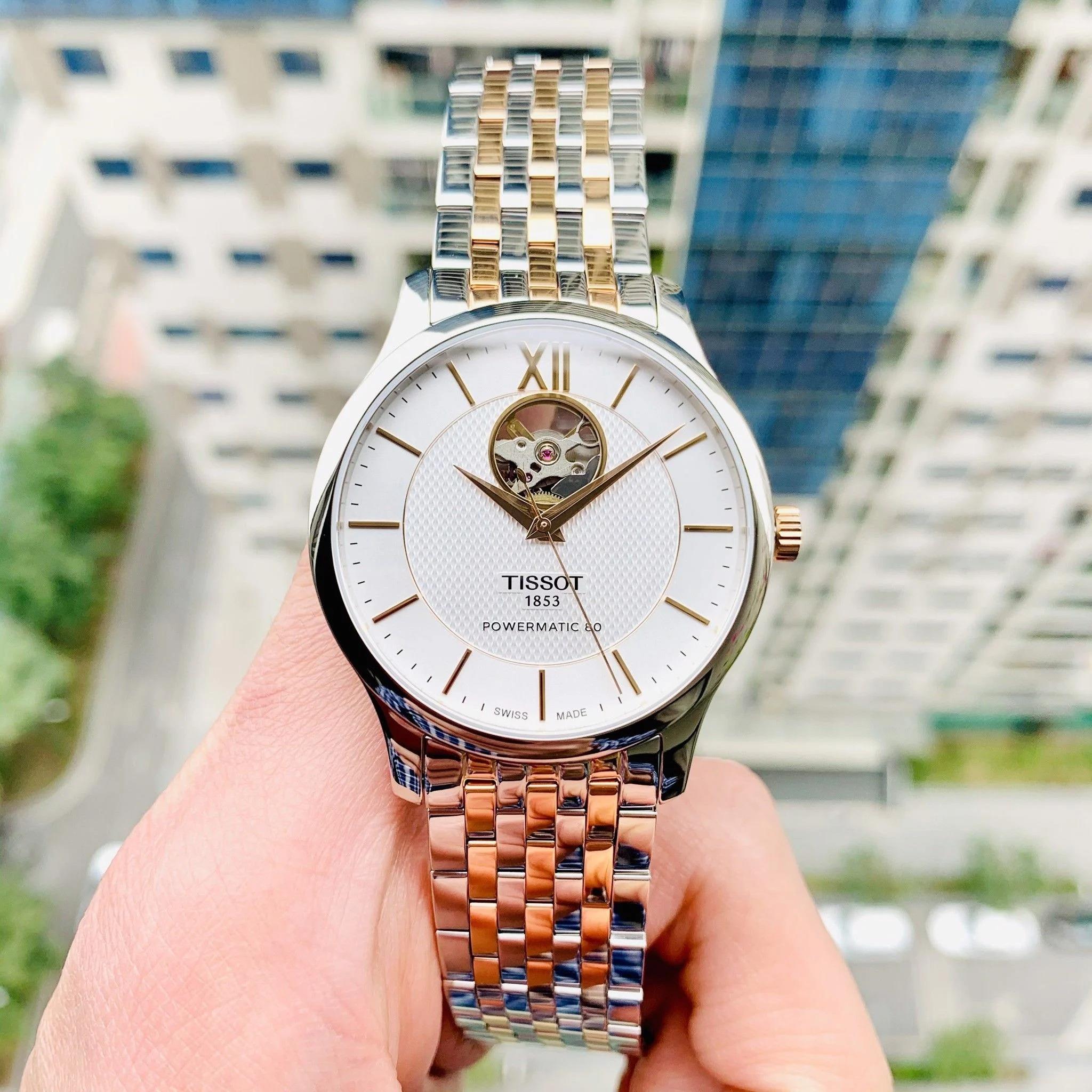 Tissot Tradition Powermatic 80 Open Heart T0639072203801 Erkek Kol Saati T063.907.22.038.01