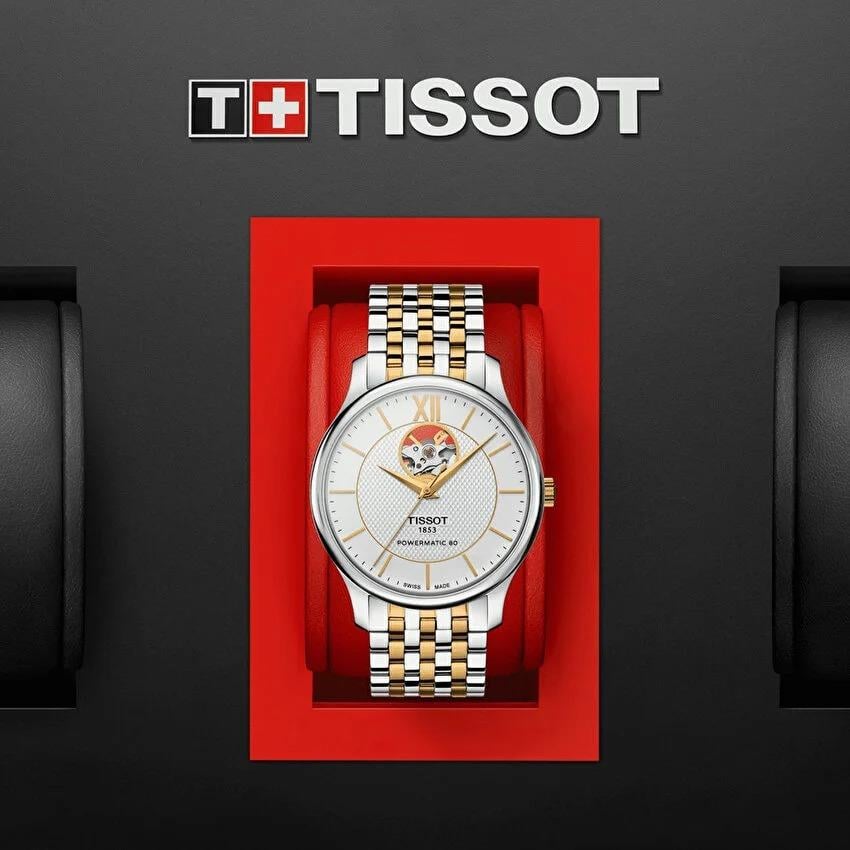 Tissot Tradition Powermatic 80 Open Heart T0639072203800 Erkek Kol Saati T063.907.22.038.00