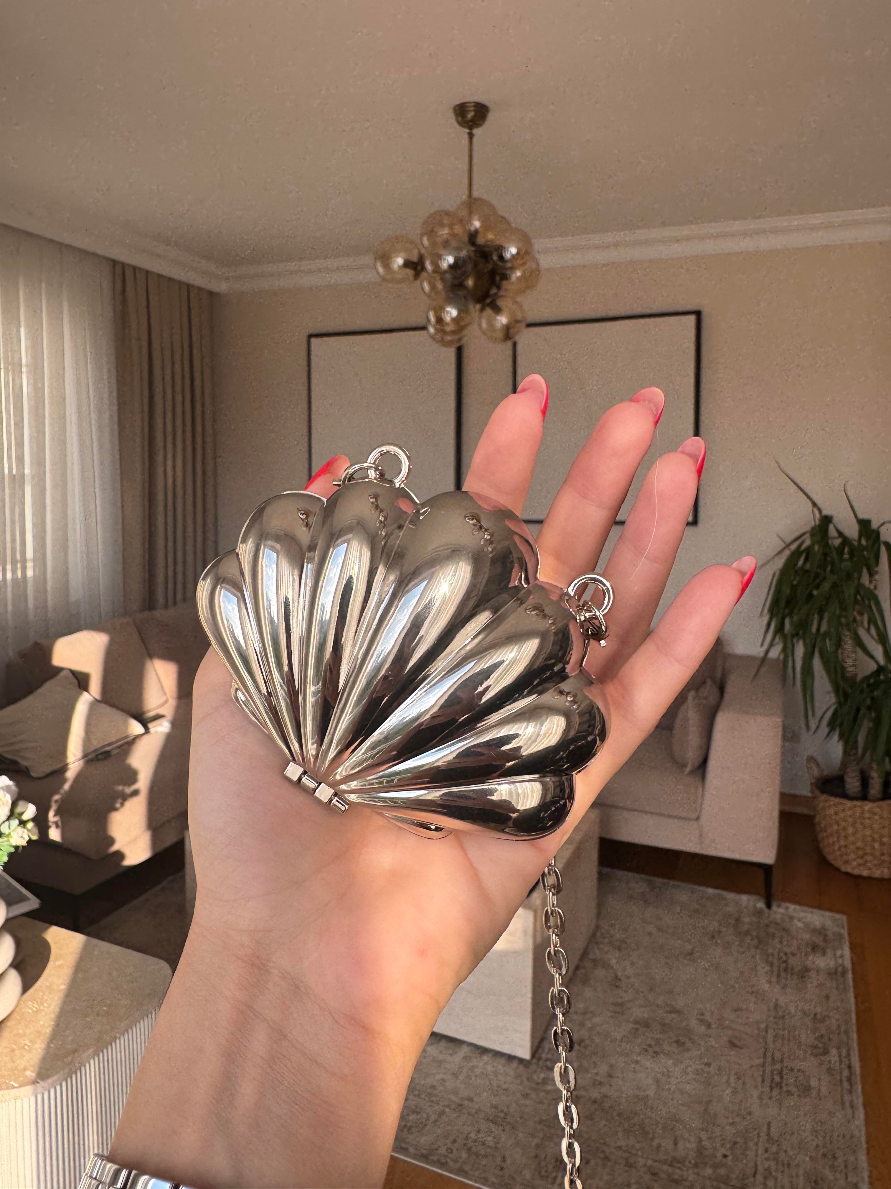 Mini İstiridye Çanta Silver