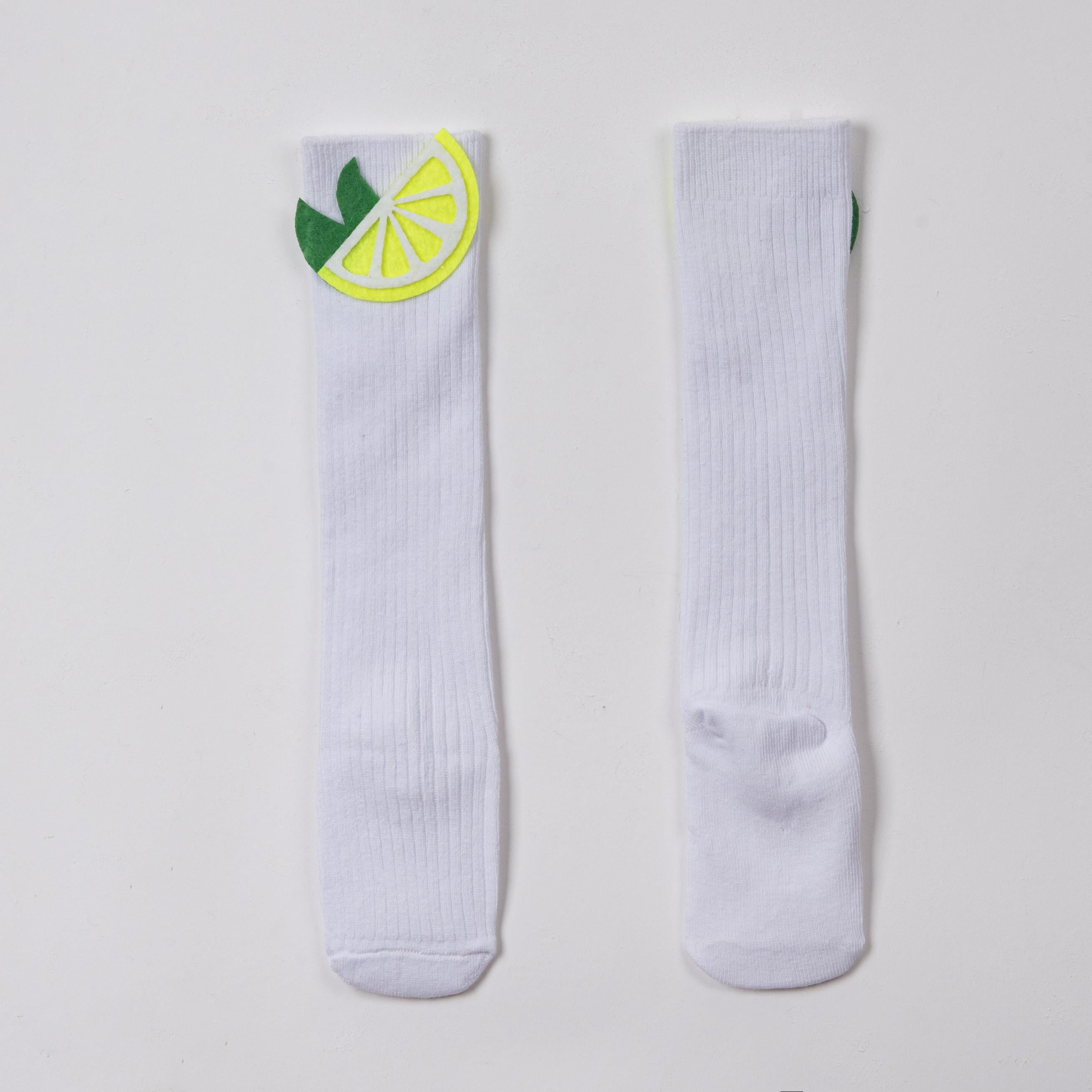 Bebek Limon Figürü Aksesuarlı Diz Altı Çorap