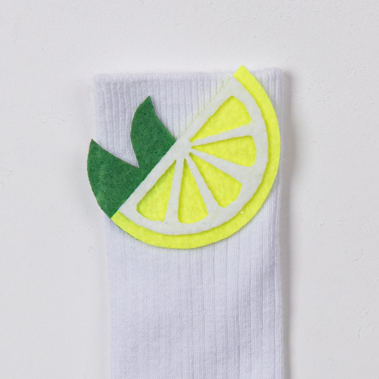 Bebek Limon Figürü Aksesuarlı Diz Altı Çorap