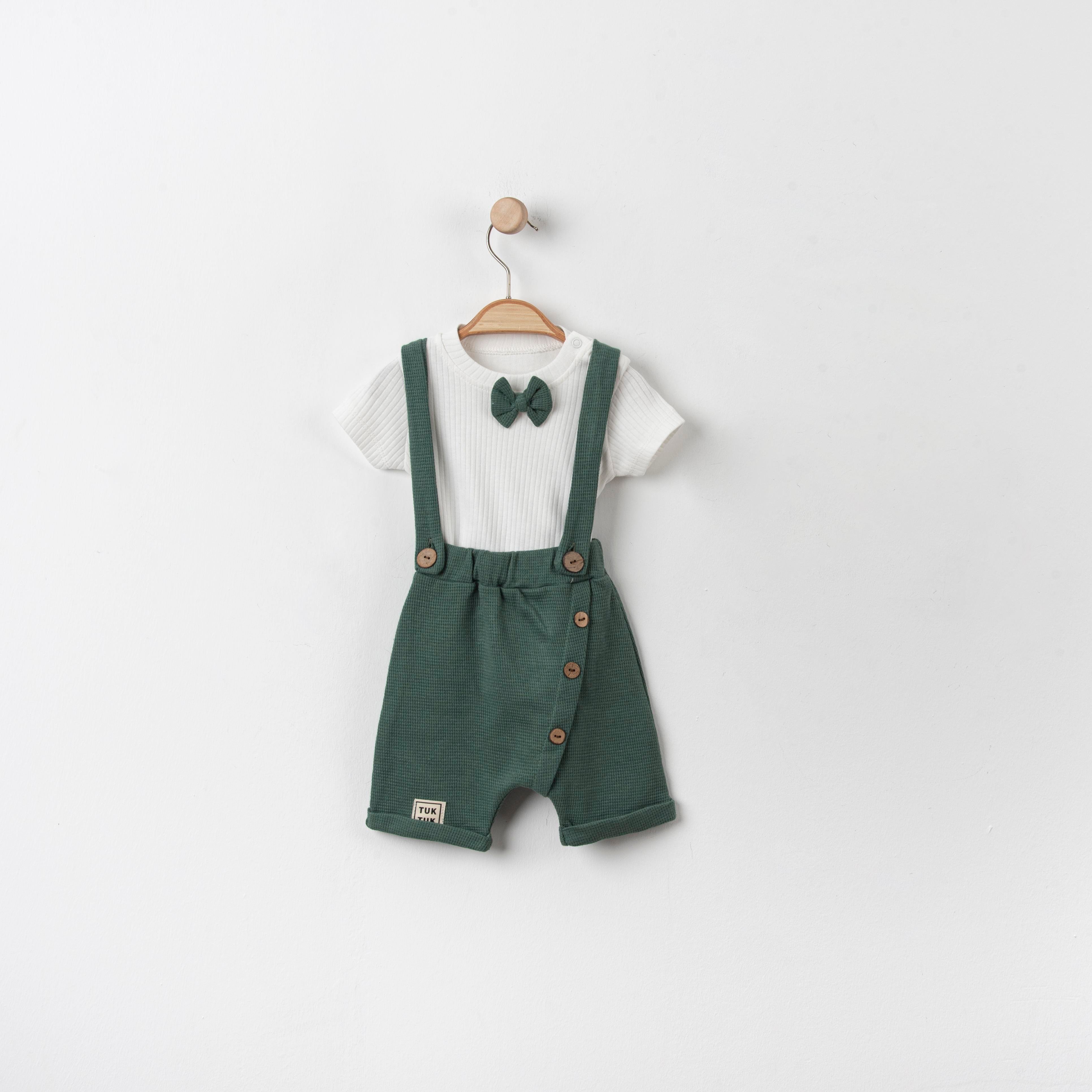 Bebek Papyonlu Tshirt Salopet İkili Takım