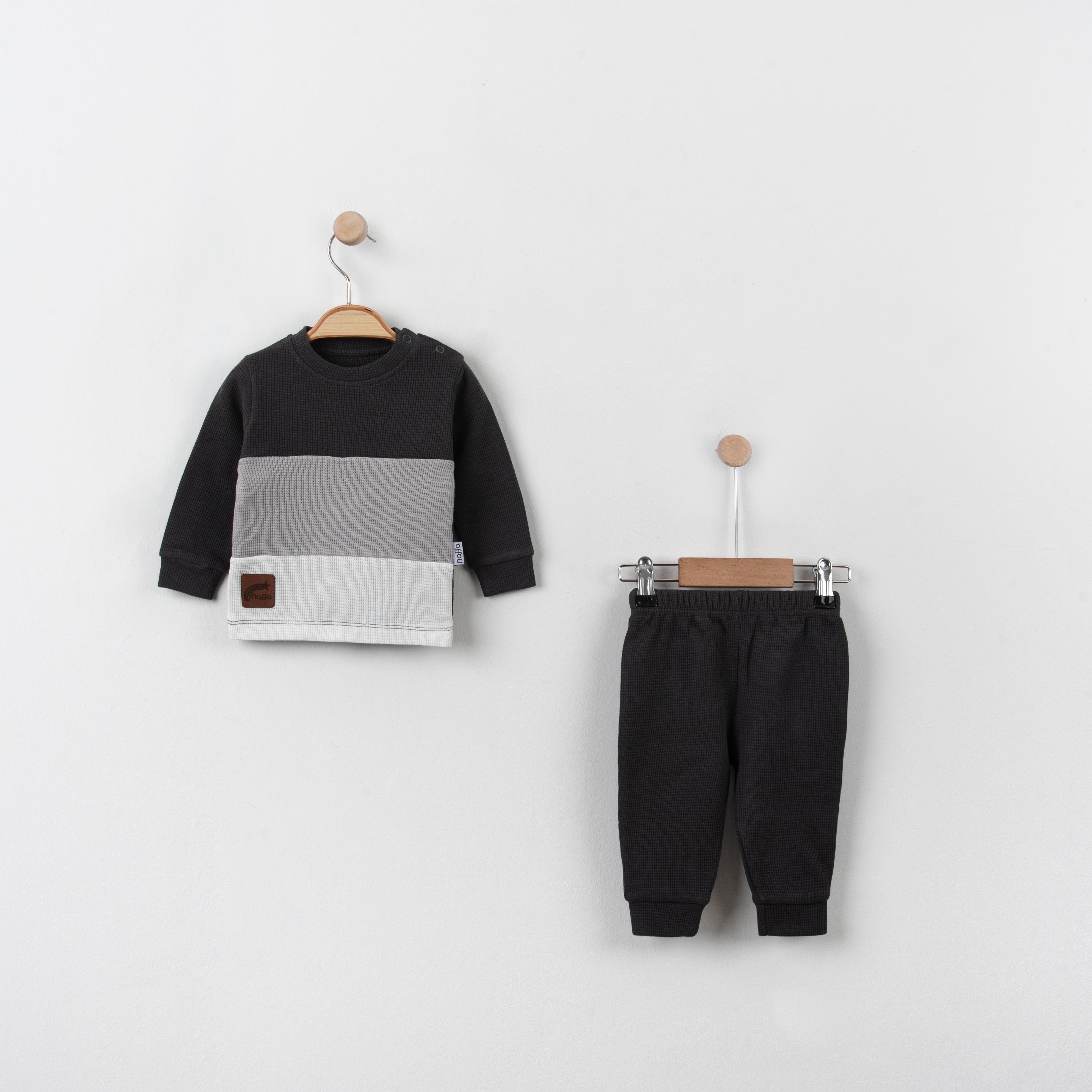 Bebek Parça Şeritli Waffle İkili Takım
