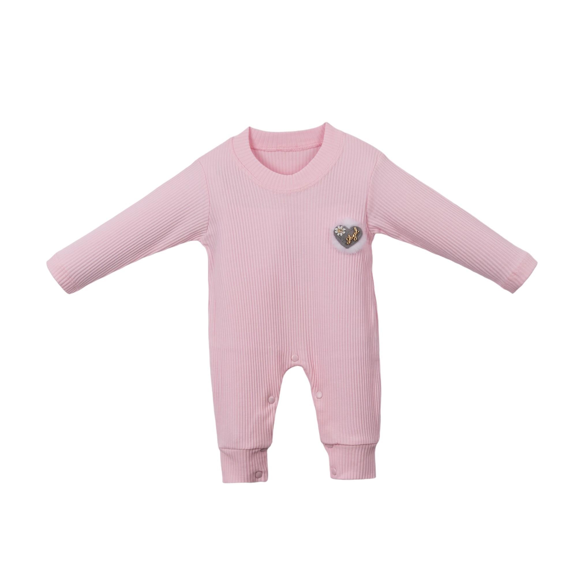 Bebek Tüylü Kalp Süs İşlemeli Kaşkorse Patiksiz Tulum