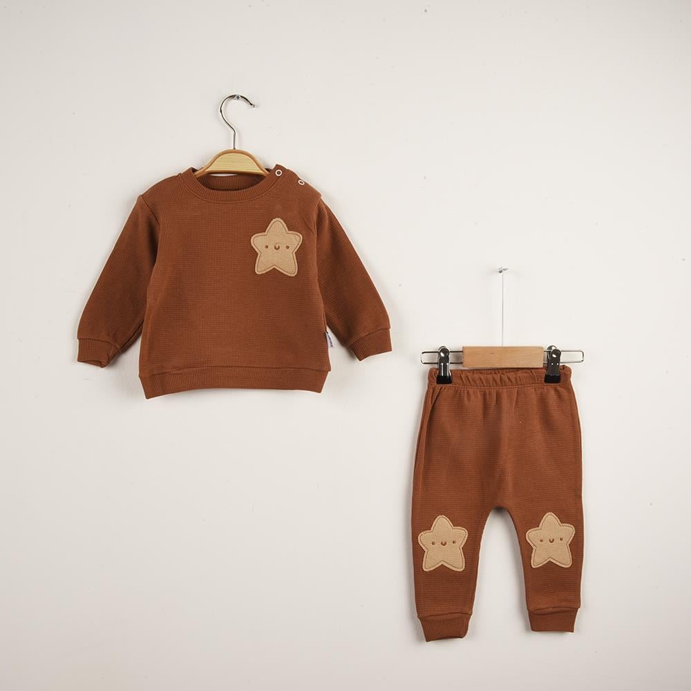 Bebek Yıldız Detaylı Yakası Çıtçıtlı İkili Takım