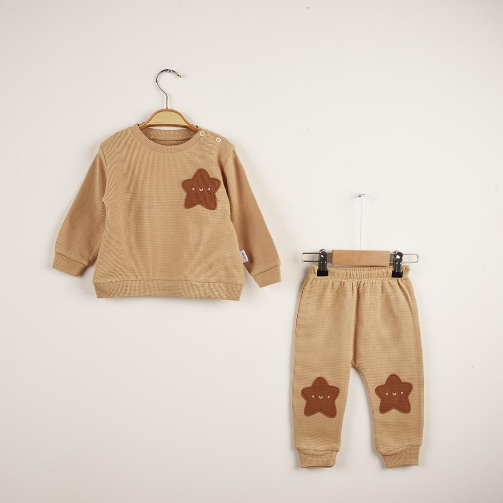 Bebek Yıldız Detaylı Yakası Çıtçıtlı İkili Takım