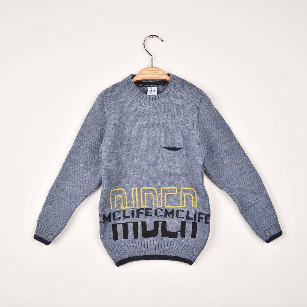 Erkek Çocuk Cep Detaylı Kazak