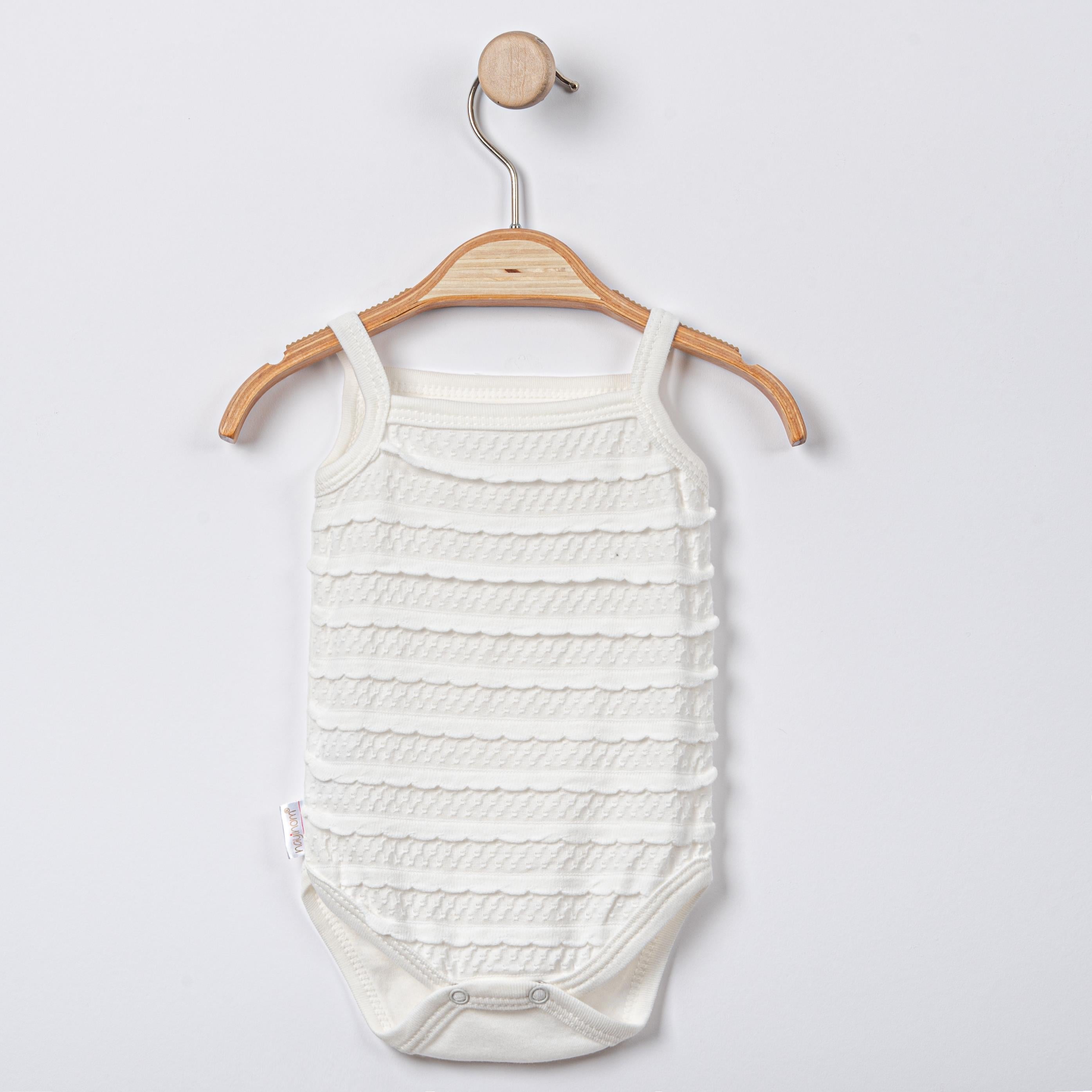 İp Askılı Jakarlı Bebek Çıtçıtlı Badi