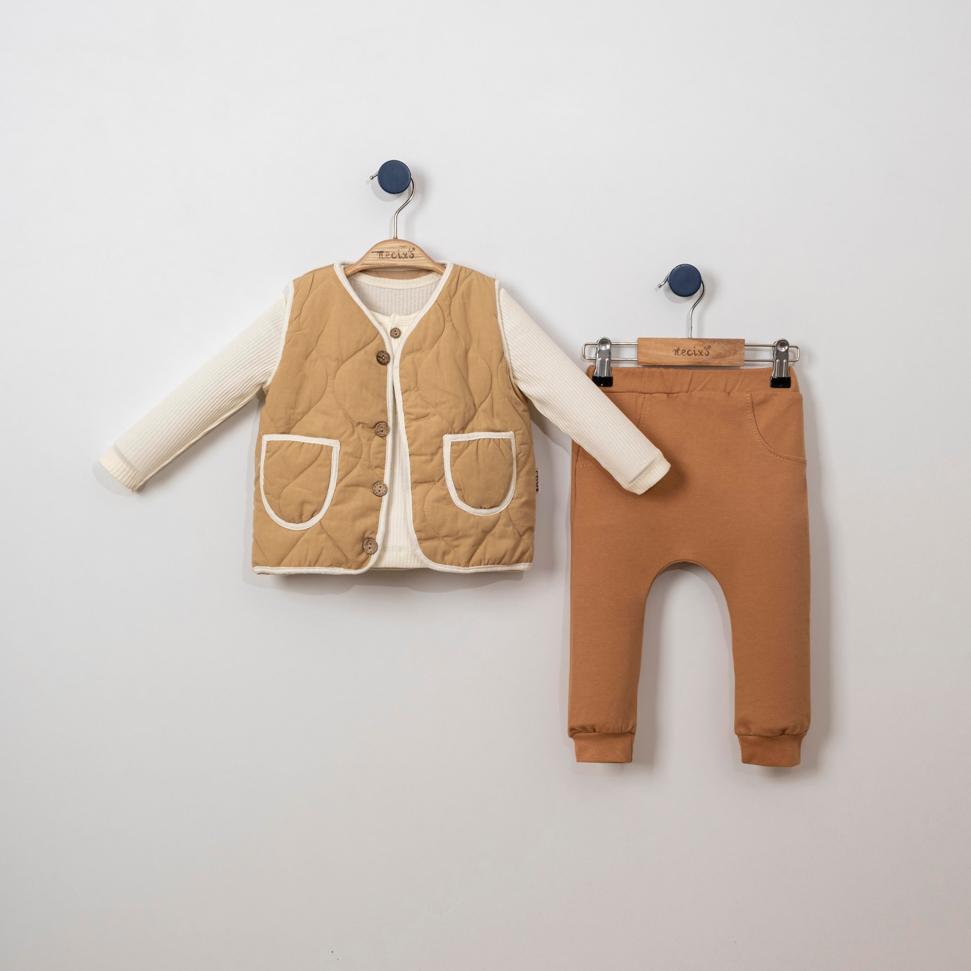 Necix's Bebek Kapitone Yelekli Üçlü Takım