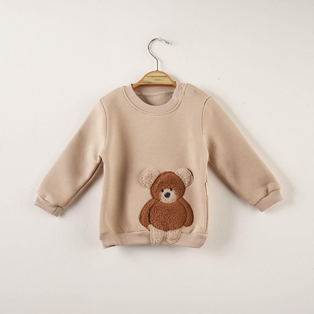 Necix's Bebek Peluş Ayıcık Baskılı Sweatshirt