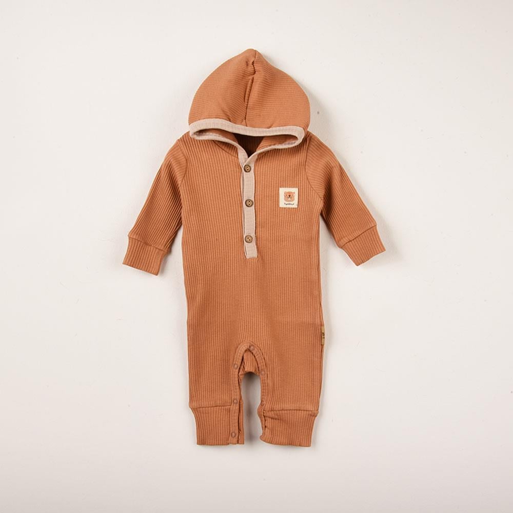 Necix's Bebek Sincap Figürlü Kapüşonlu Fitilli Patiksiz Tulum