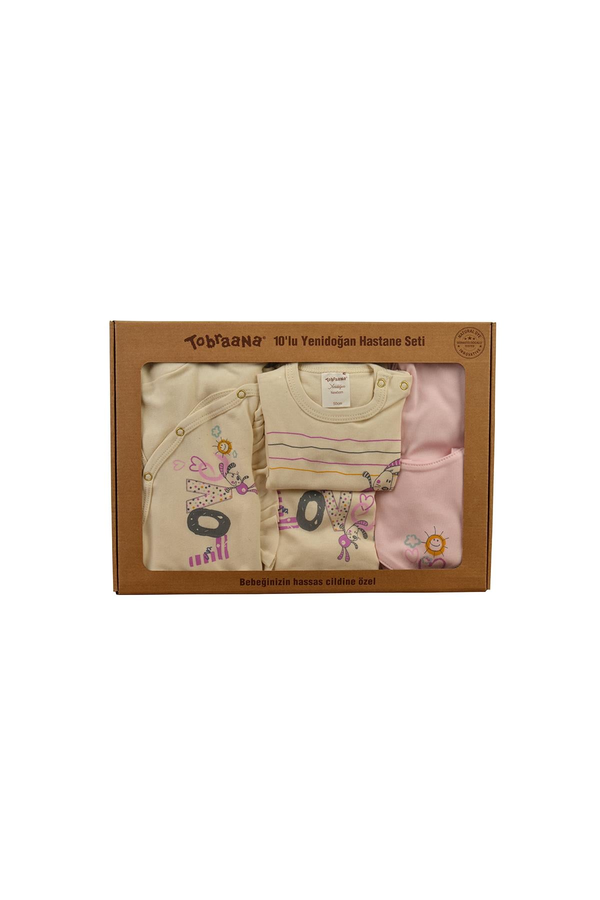 Tobraana Organik Love Temalı Onlu Bebek Hastane Çıkış Seti