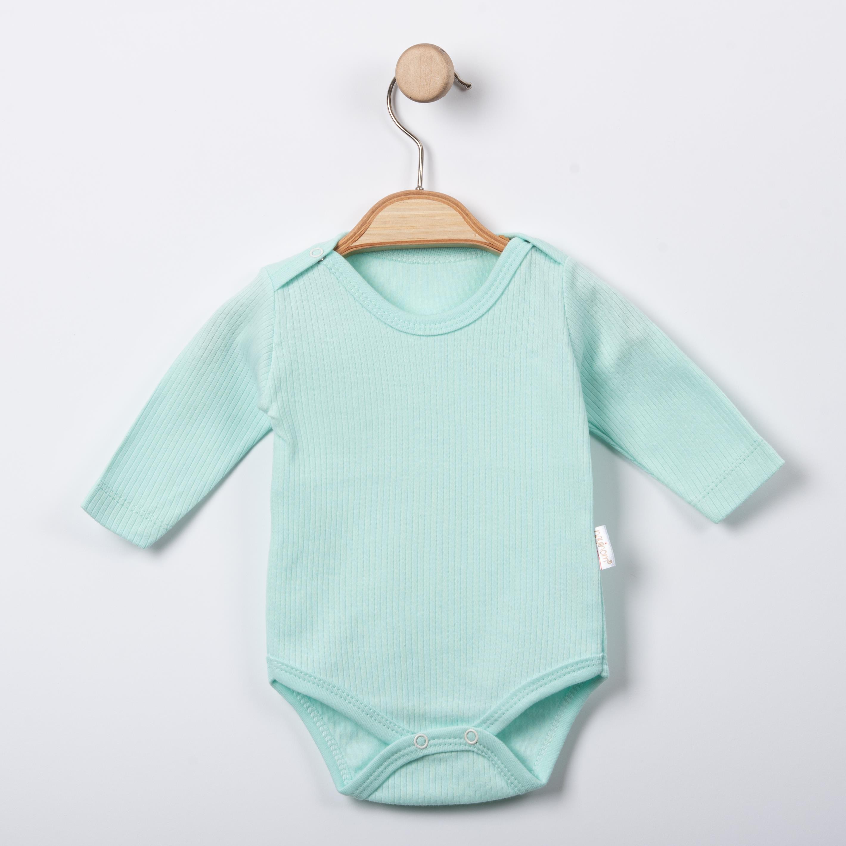 Uzun Kol Fitilli Bebek Çıtçıtlı Badi