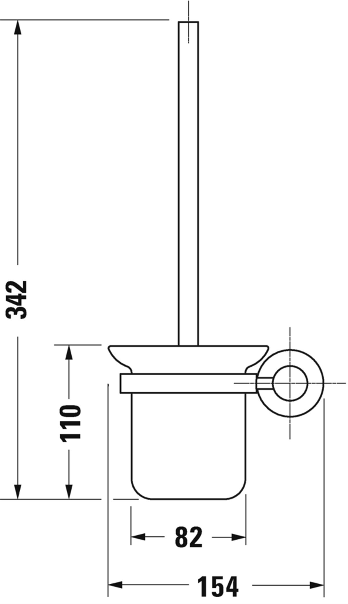 Duravit D-Code Duvardan Tuvalet Fırçası