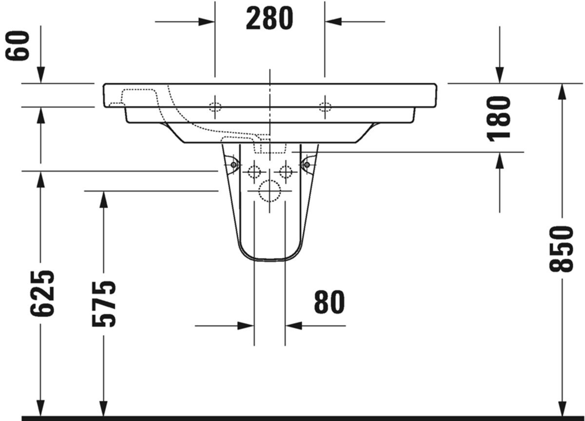 Duravit D-Code Etajerli Lavabo 80 cm