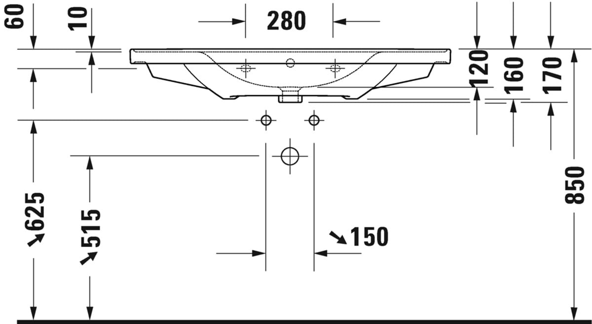 Duravit D-Neo Etajerli Lavabo 105 cm
