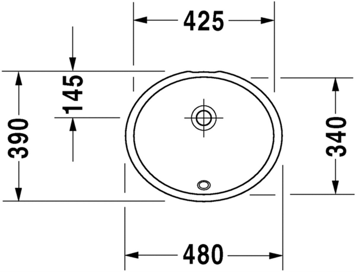 Duravit Dune Tezgah Altı Lavabo 46 cm