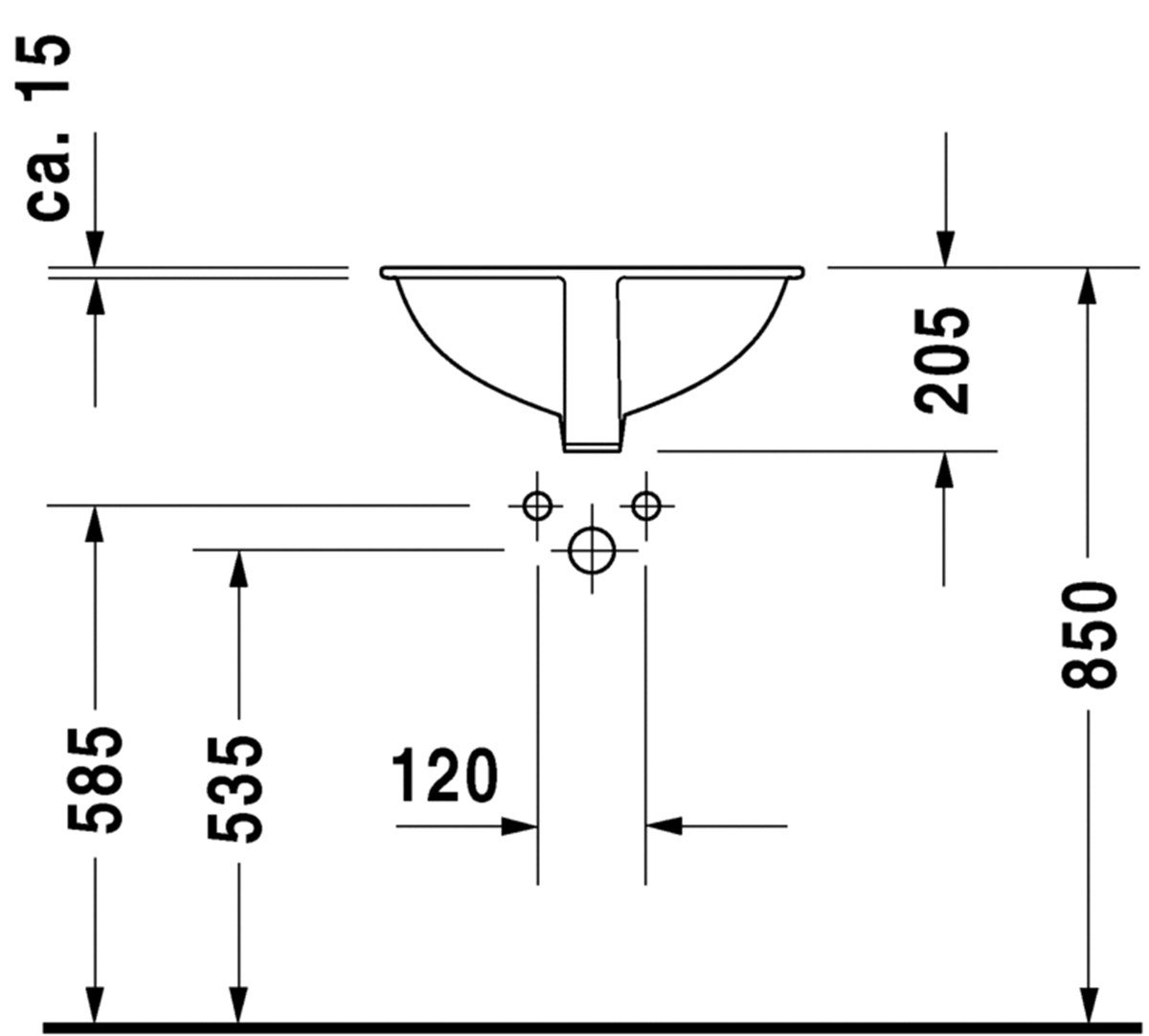 Duravit Dune Tezgah Altı Lavabo 46 cm